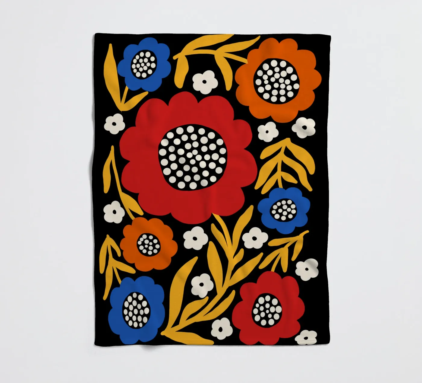 Rustic bloom fleece blanket by TijanaArtStudio88