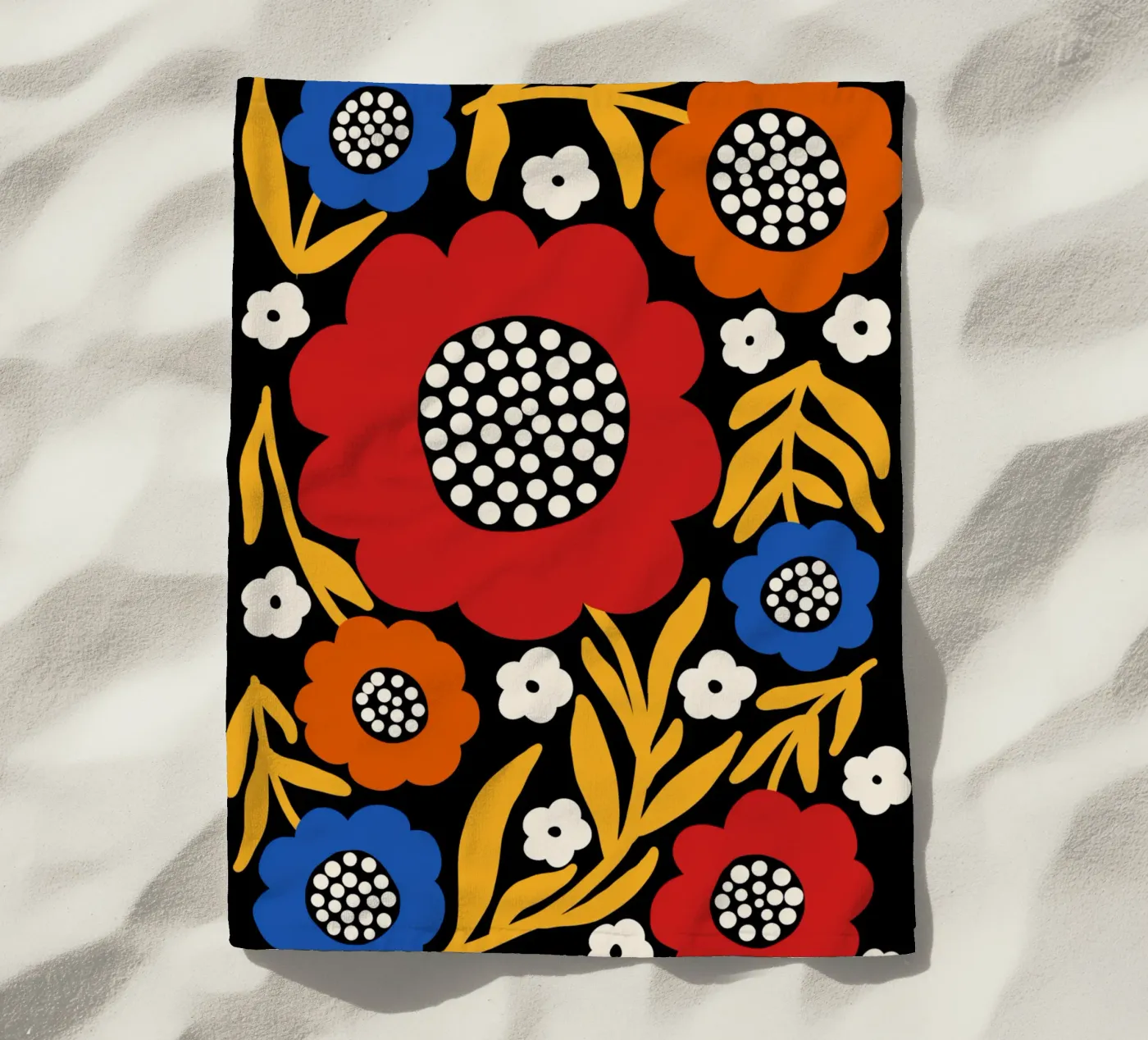 Rustic bloom strandhanddoek van TijanaArtStudio88