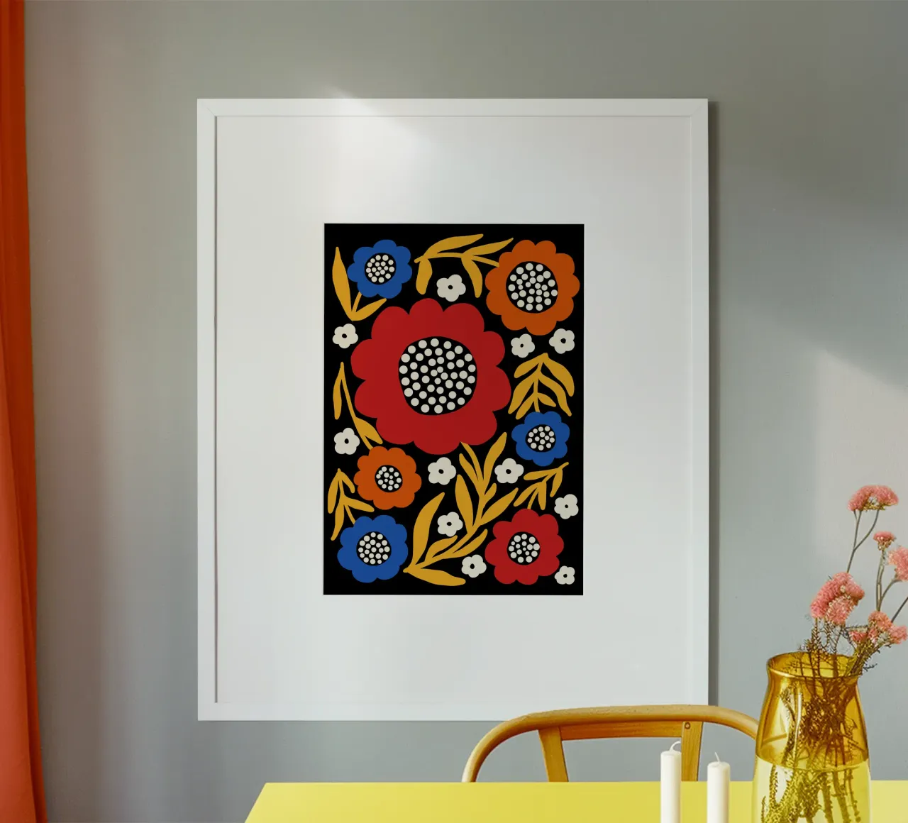 Rustic bloom poster con telaio in legno da TijanaArtStudio88