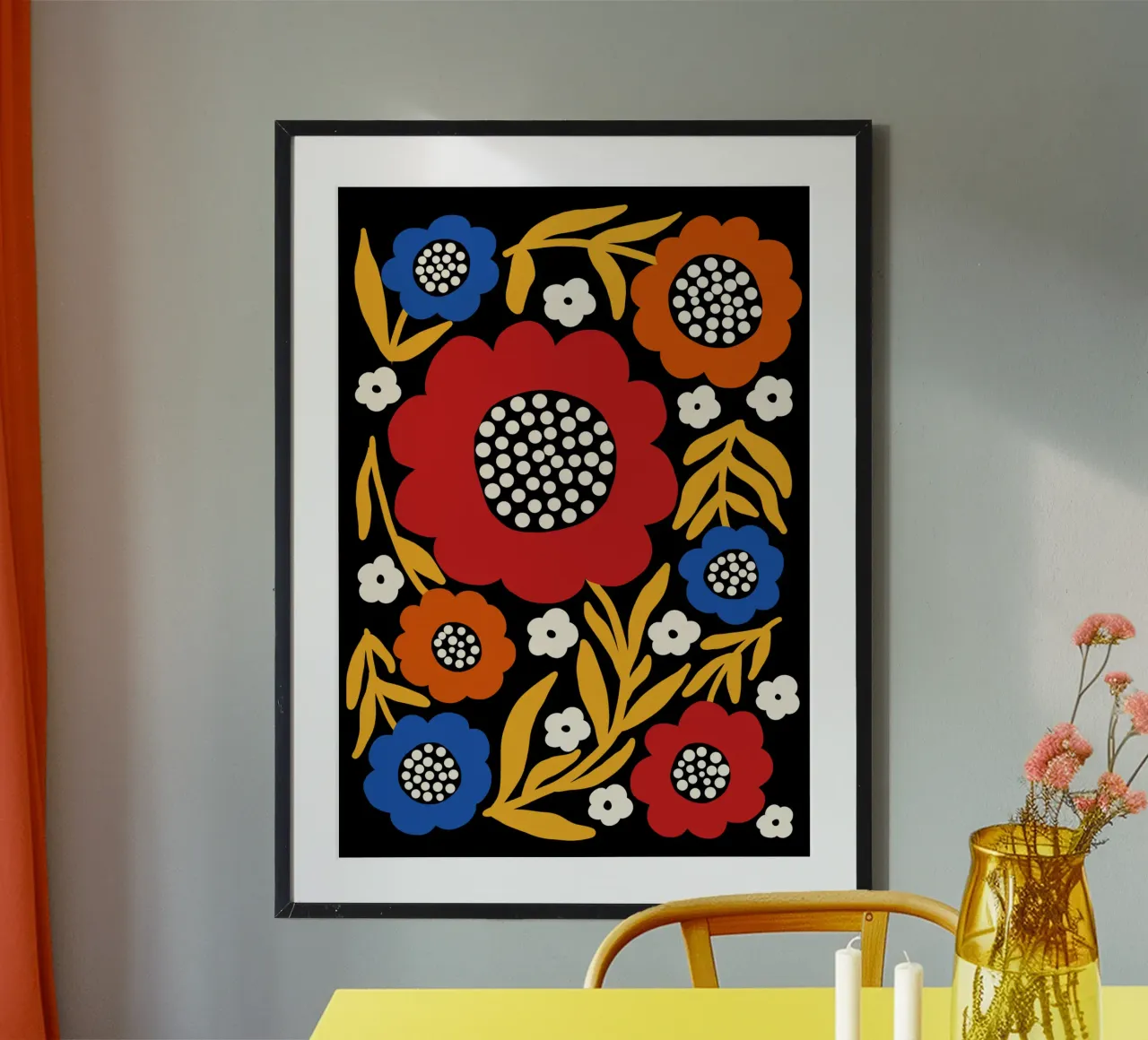 Rustic bloom poster con telaio in legno da TijanaArtStudio88