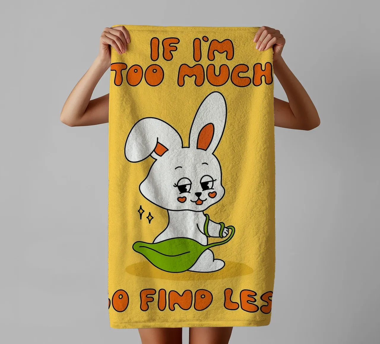 Geh und finde weniger Kaninchen Handtuch von bojoonxs
