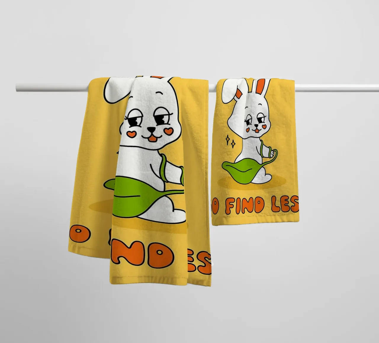 Geh und finde weniger Kaninchen Handtuch von bojoonxs