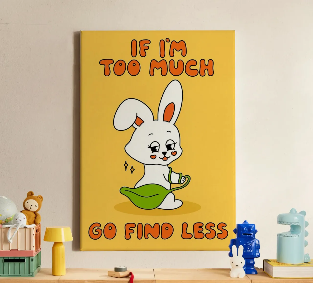 go find less rabbit canvas with Floater frame by bojoonxs