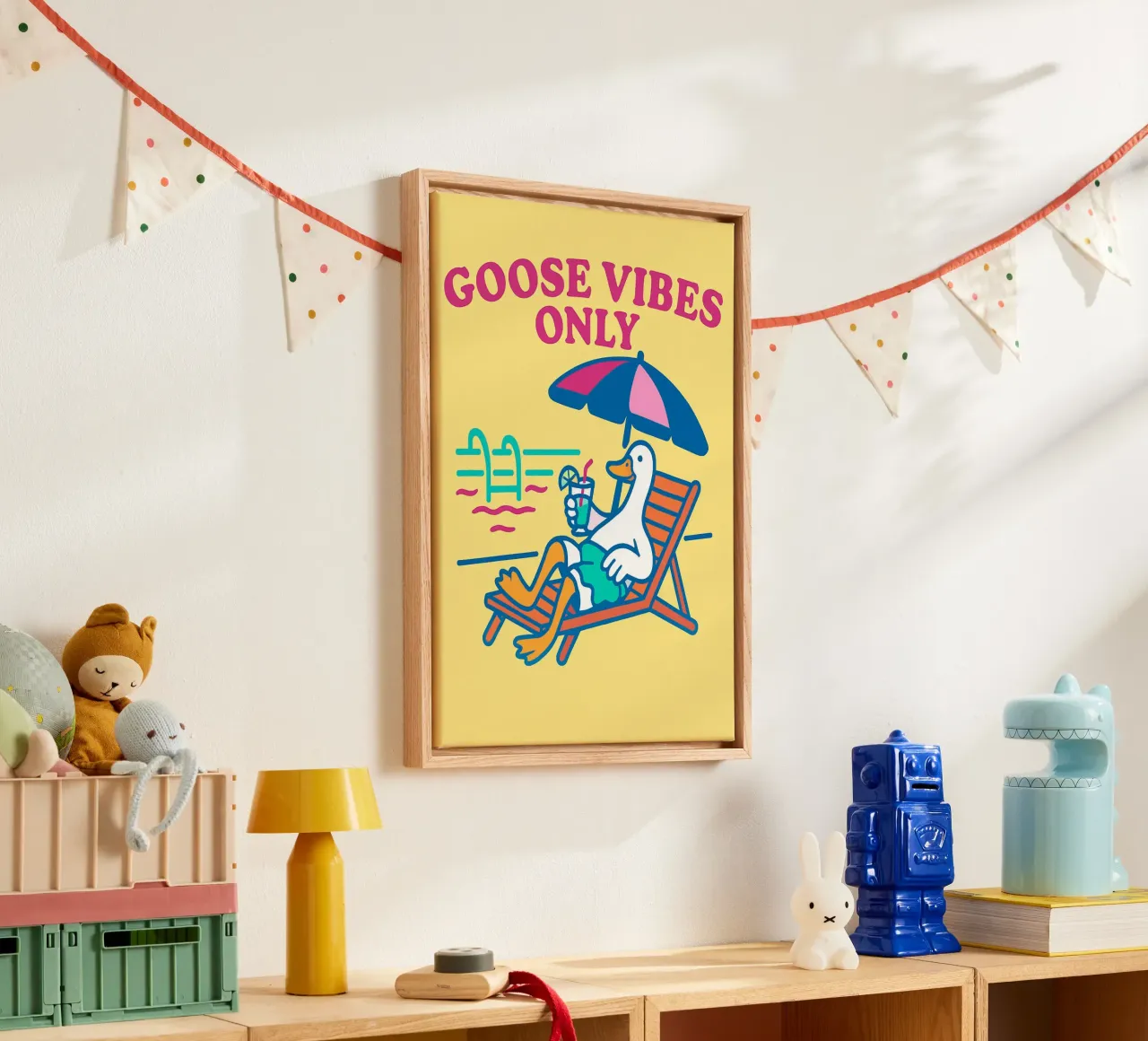 goose vibes only canvas with Floater frame by bojoonxs