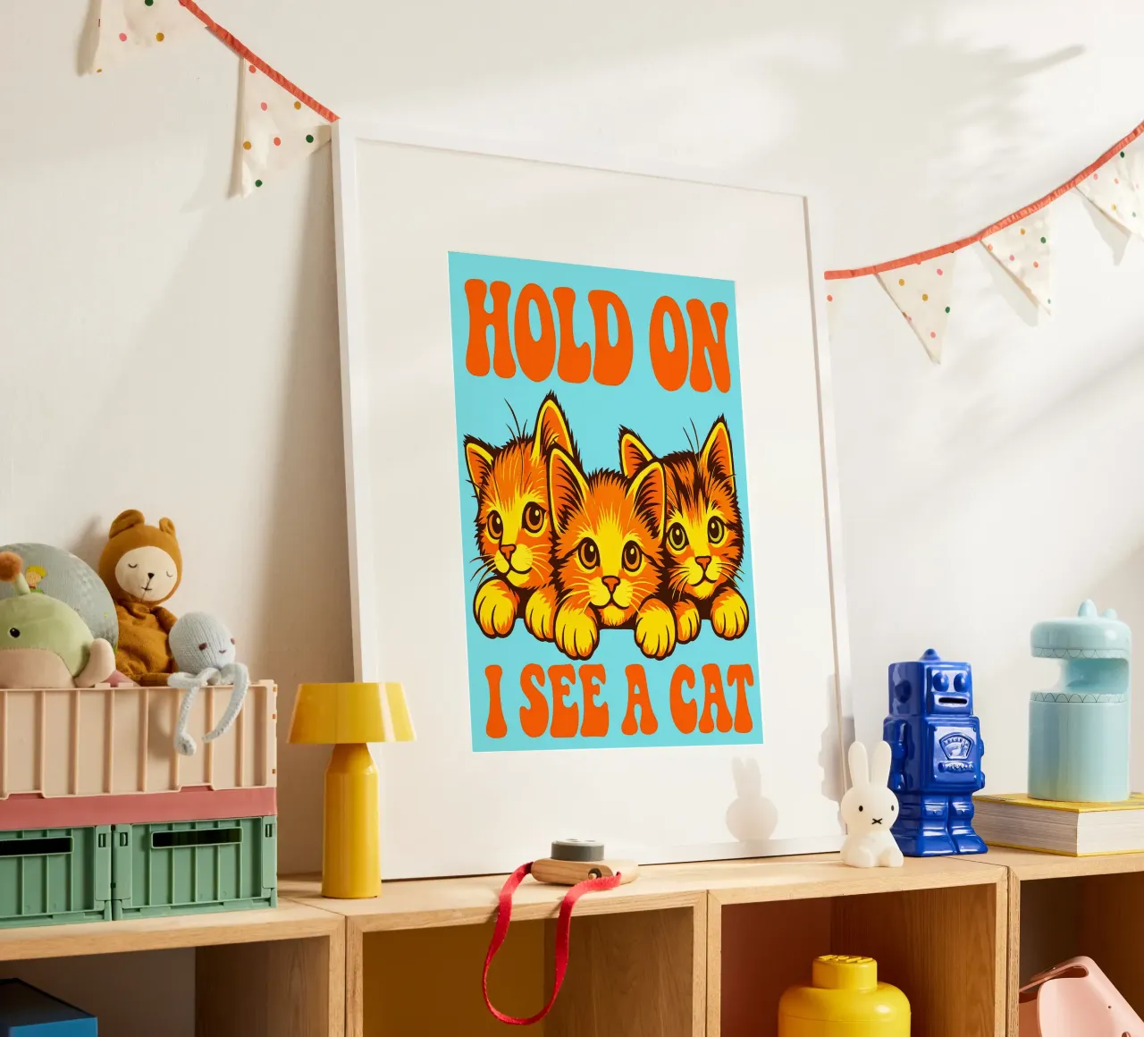 Aspetta, vedo un gatto poster con telaio in alluminio da bojoonxs