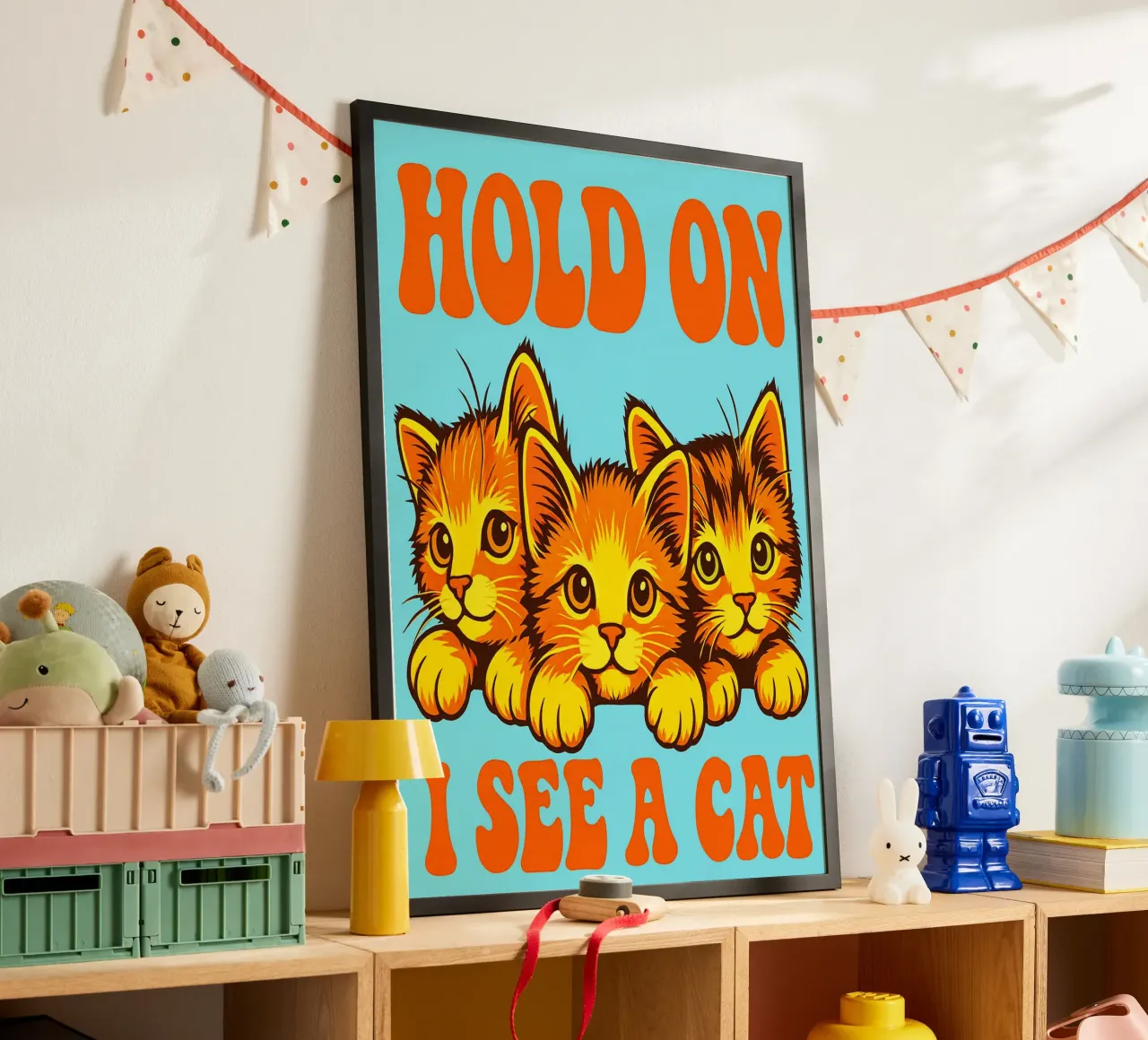 Aspetta, vedo un gatto poster con telaio in alluminio da bojoonxs
