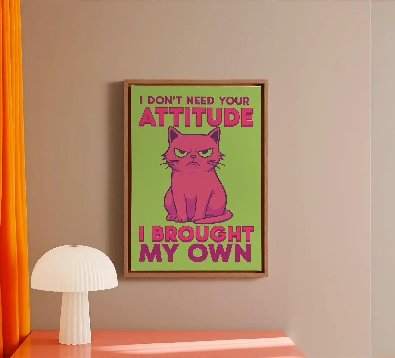 i brought my own cat canvas with Floater frame by bojoonxs