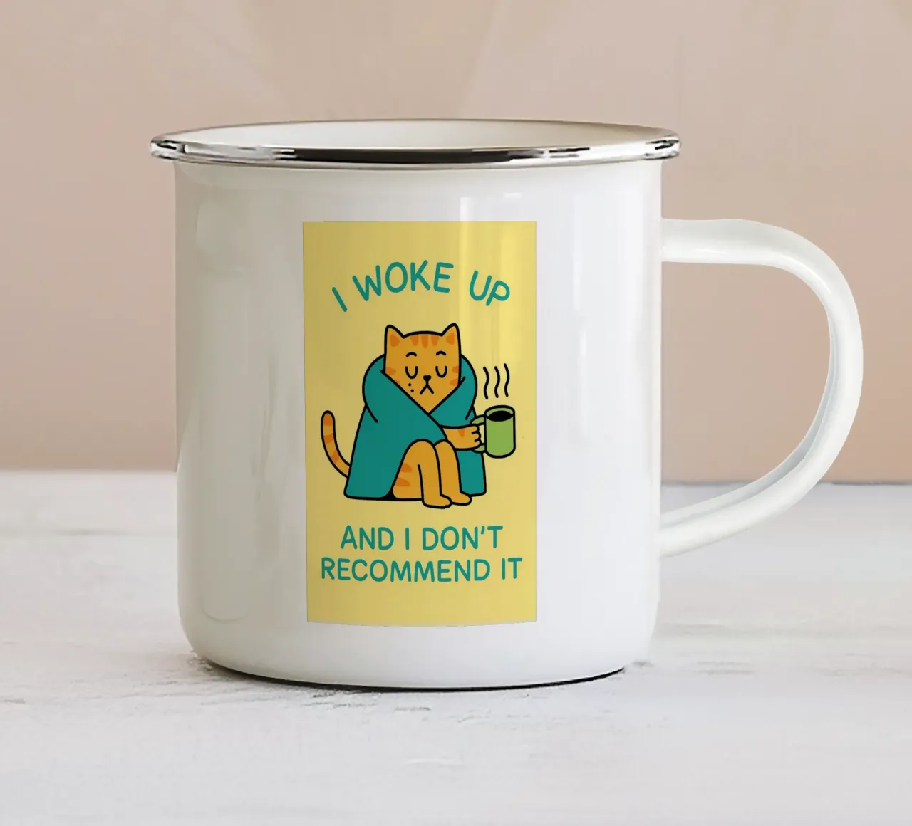 Non lo consiglio gatto tazza in smalto da bojoonxs