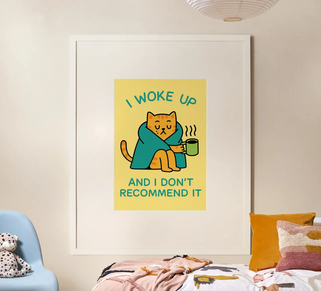i dont recomended it cat poster with plastic frame by bojoonxs