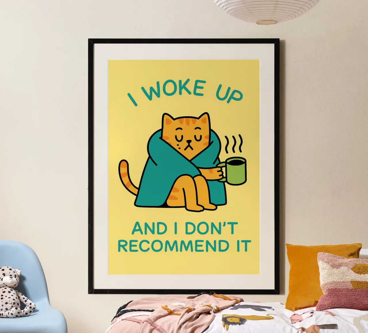 i dont recomended it cat poster with plastic frame by bojoonxs