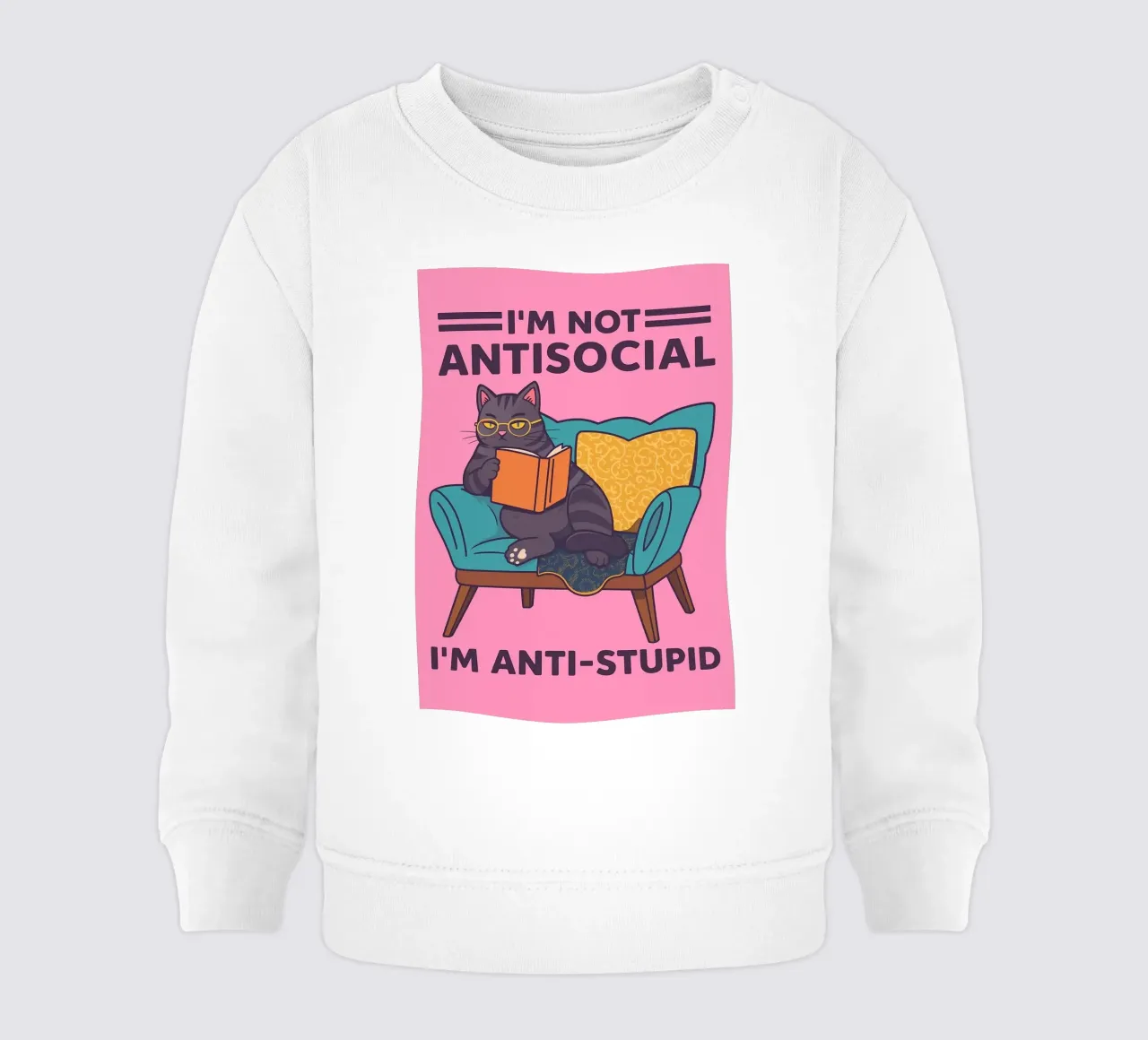 Sono contro i gatti stupidi felpa neonato da bojoonxs