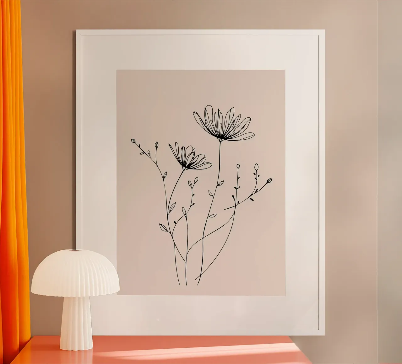 Arte minimalista della linea dei fiori selvatici Stampa murale botanica elegante poster da Sabine Klein
