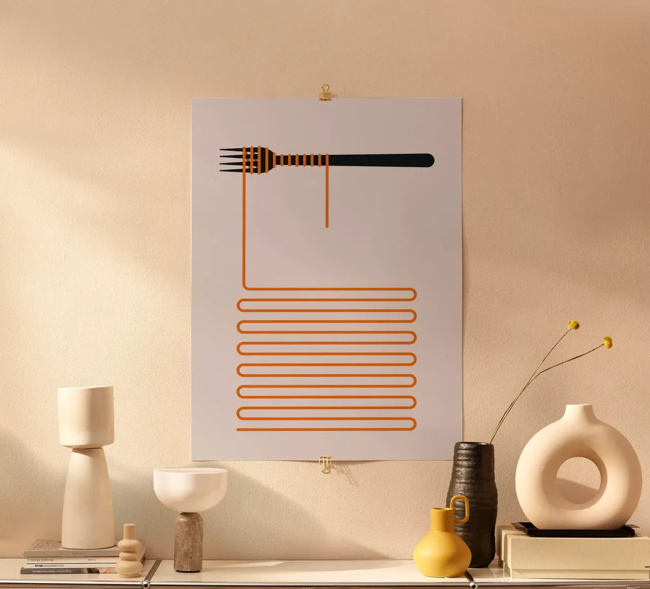 La forchetta fa girare la pasta poster da Sabine Klein
