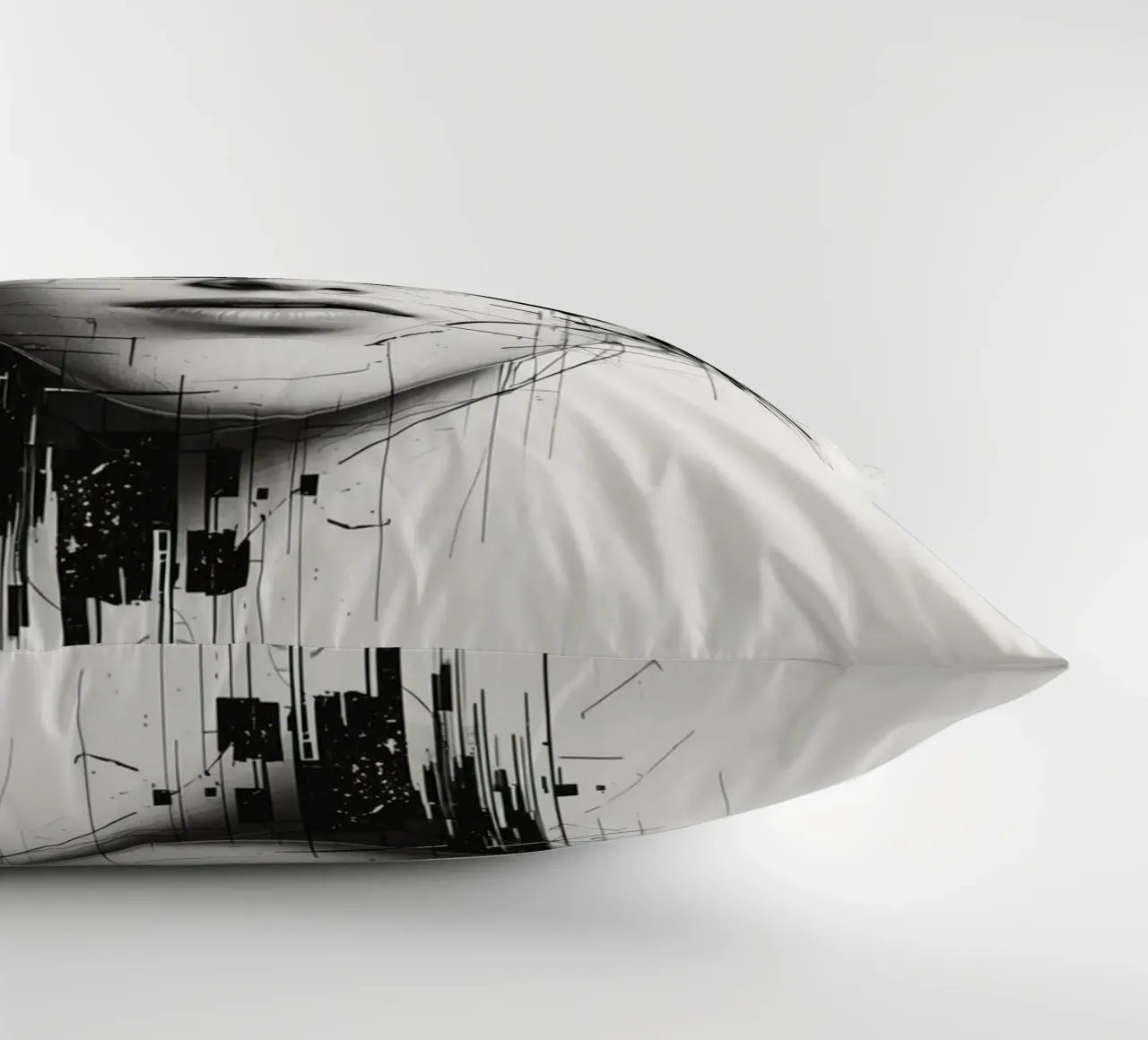 Volto di donna con linee astratte e sovrapposizione di errori cuscino da DesignDoodle