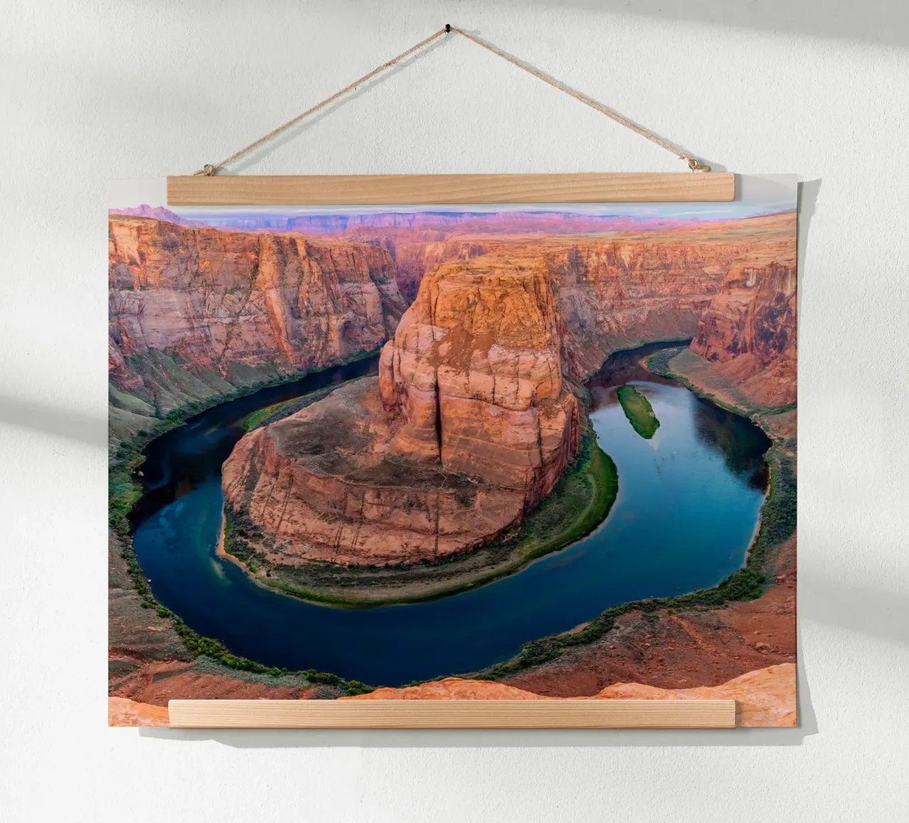 Ansa a ferro di cavallo del fiume Colorado, Arizona poster con telaio in legno da anderm