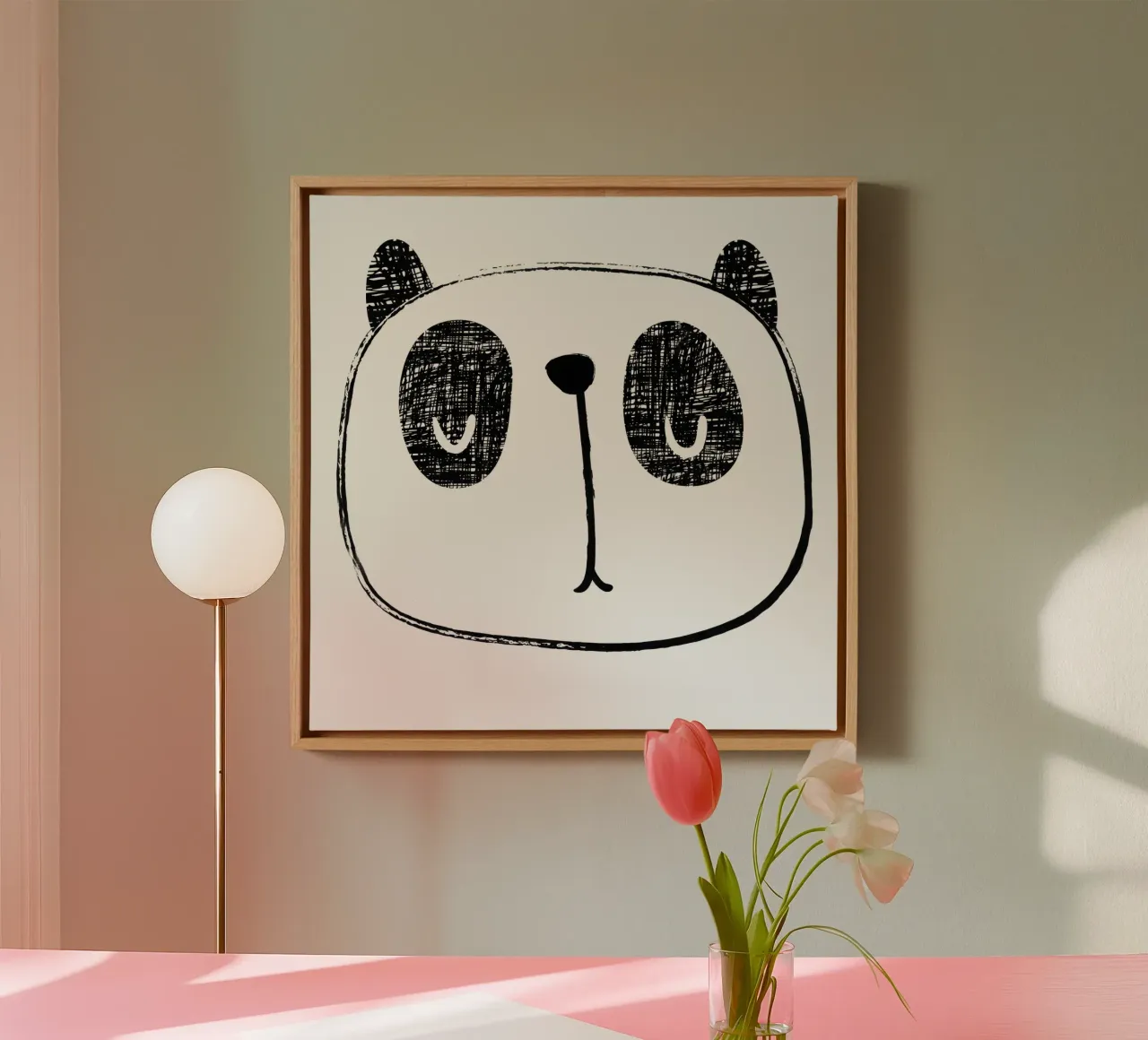 PANDA canvas met Baklijst van muench benjamin