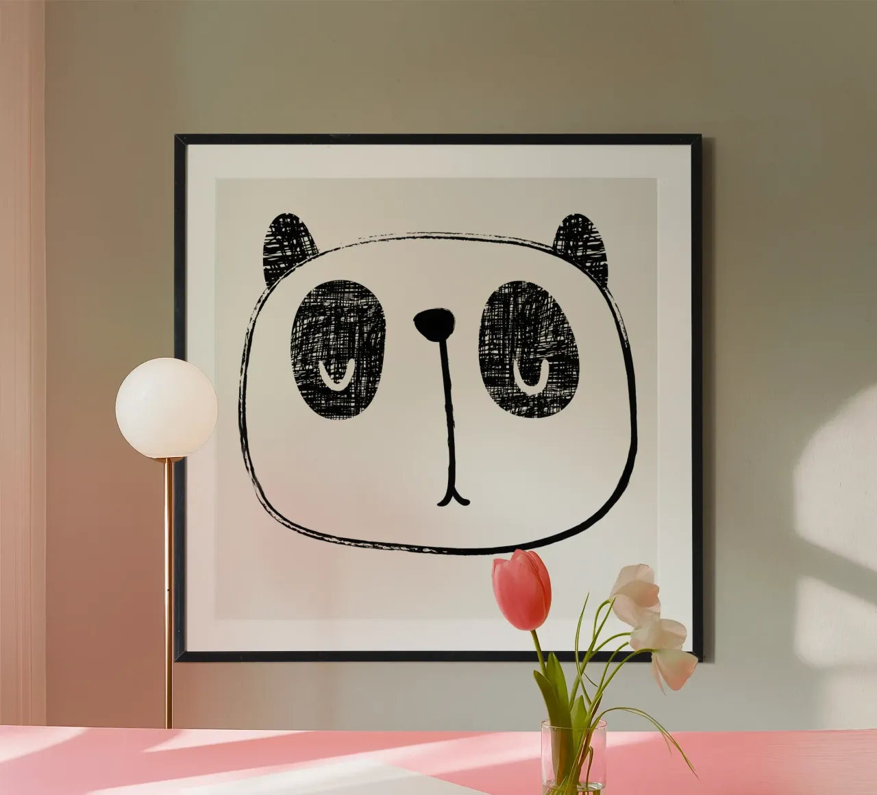 PANDA poster con telaio in legno da muench benjamin