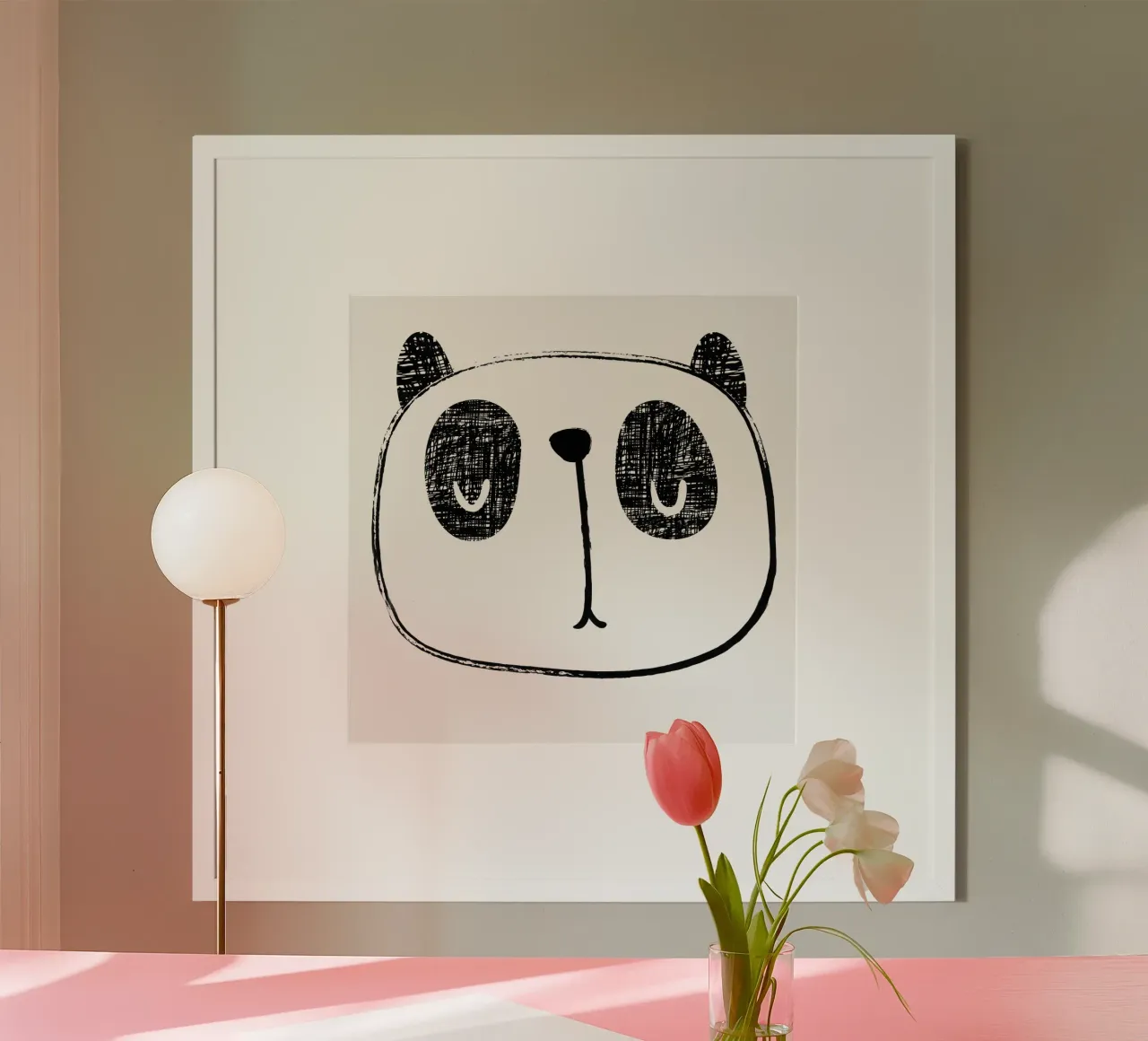 PANDA poster con telaio in legno da muench benjamin