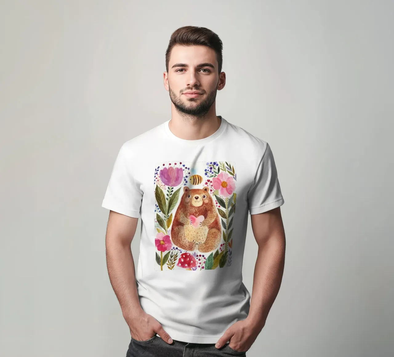 Orso e fiori t-shirt da muench benjamin