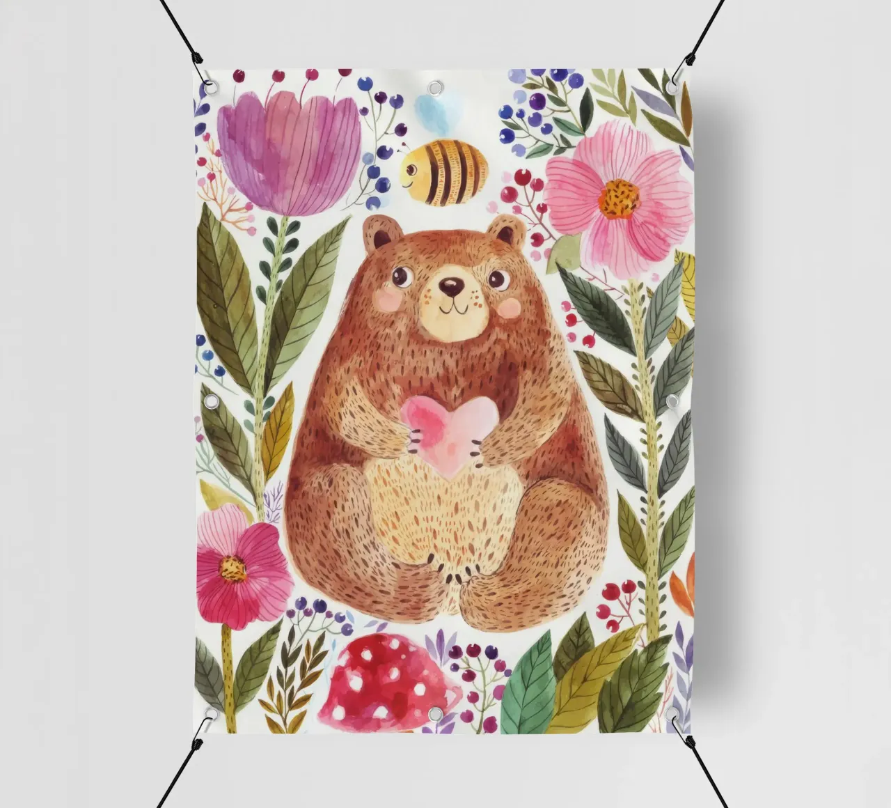 Orso e fiori telo in pvc da muench benjamin