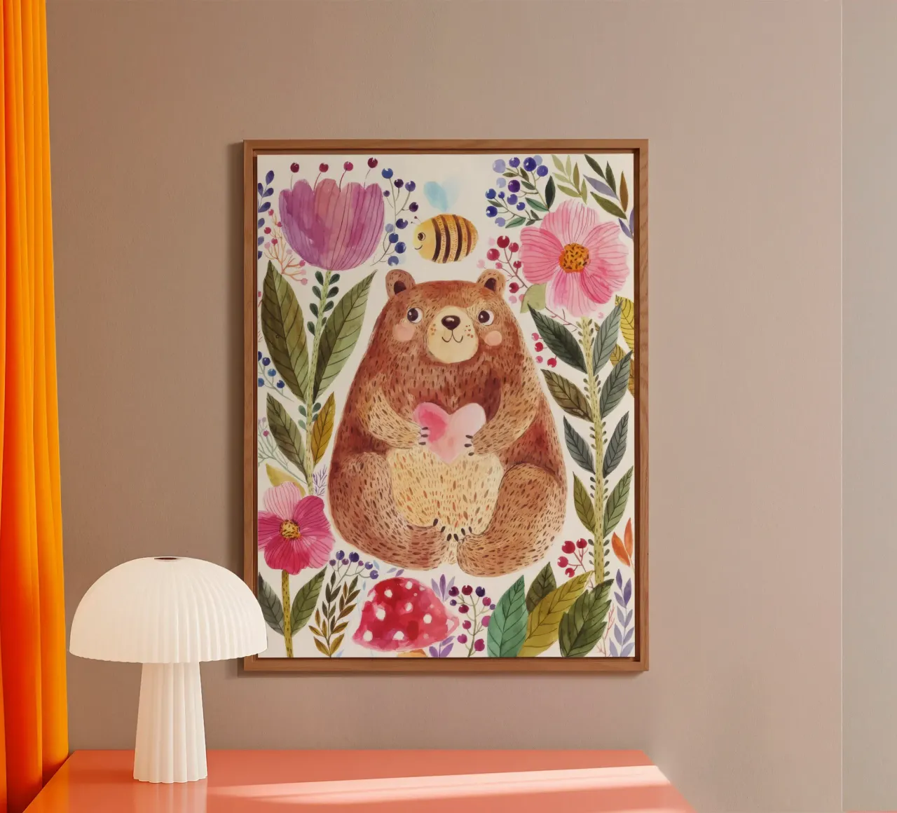 Orso e fiori alluminio dibond da muench benjamin