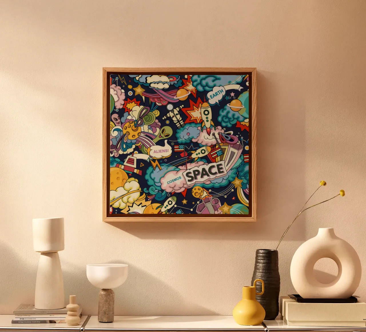 Vector achtergrond kosmos canvas met Baklijst van muench benjamin