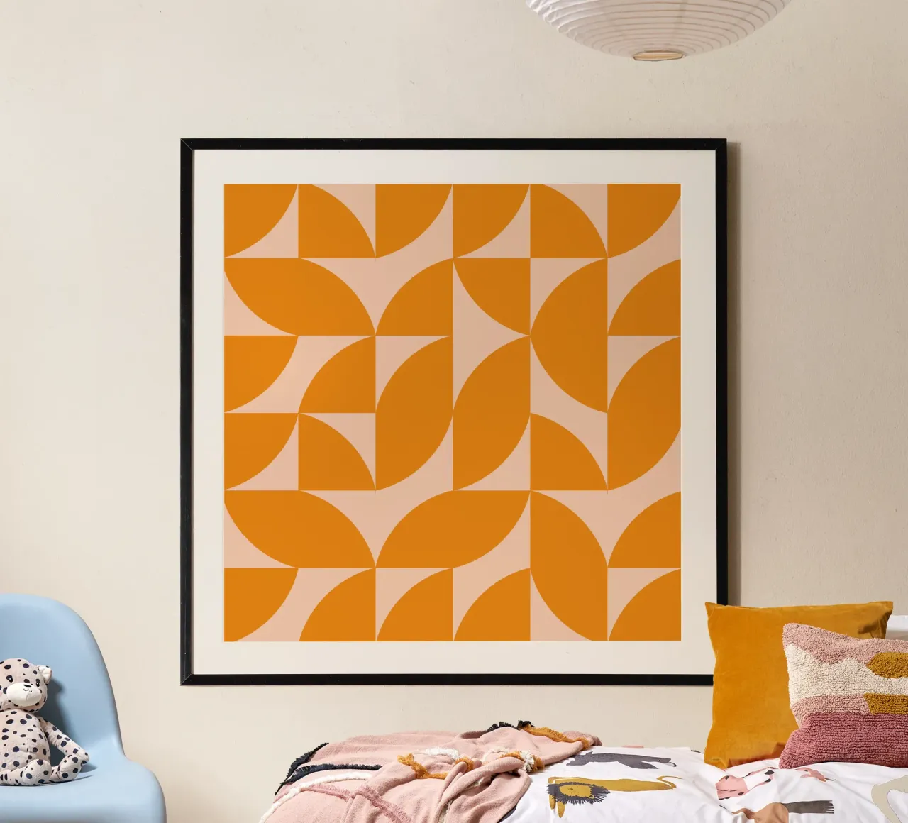 A fette in arancione poster con telaio in plastica da MirimoArt