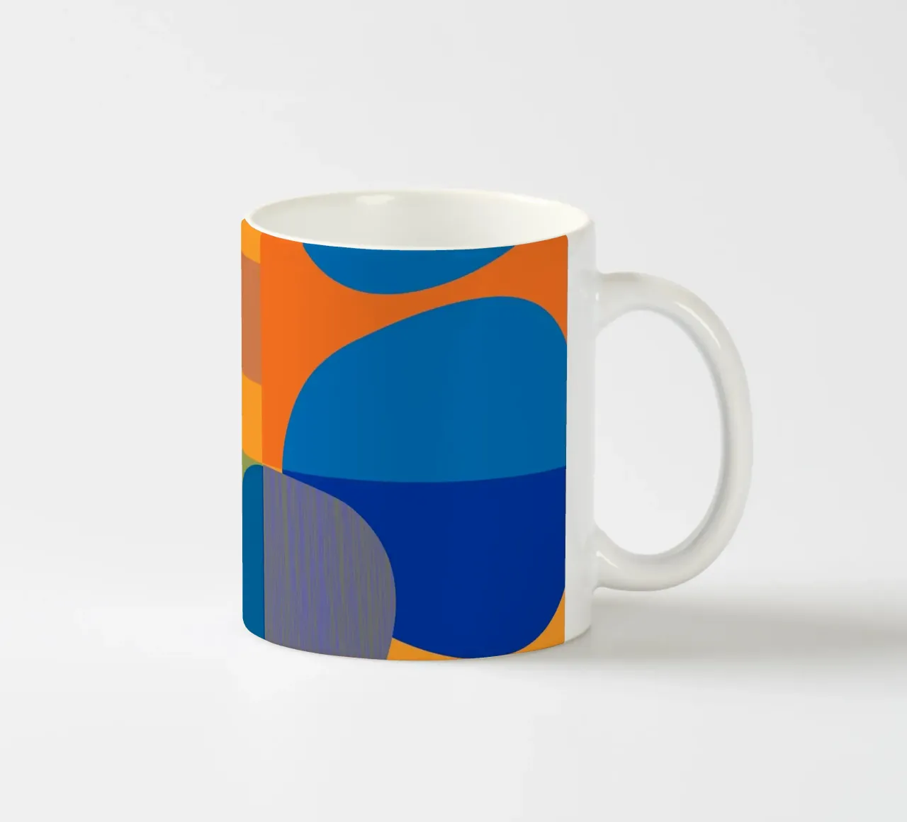 Astratto in blu e arancione tazza in ceramica da MirimoArt