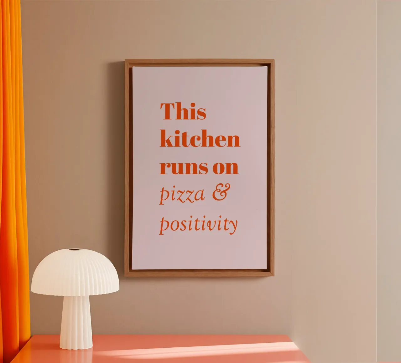 Questa cucina funziona a pizza e positività tela con Cornice a cassetta da pierosvisuals