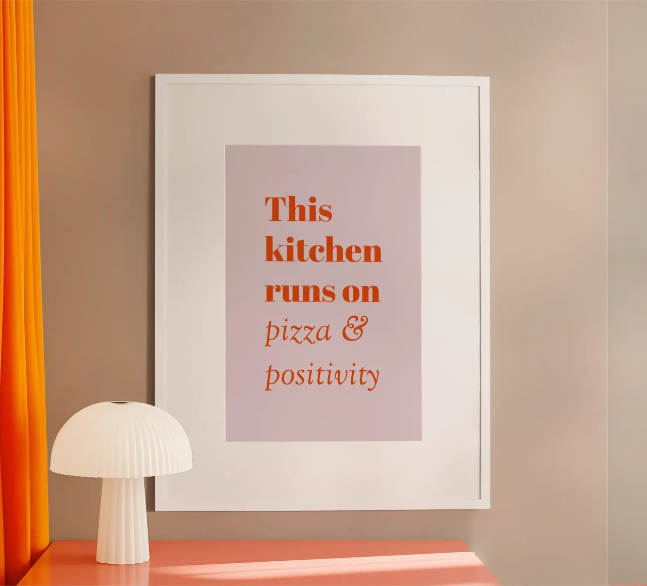 Questa cucina funziona a pizza e positività poster con telaio in alluminio da pierosvisuals