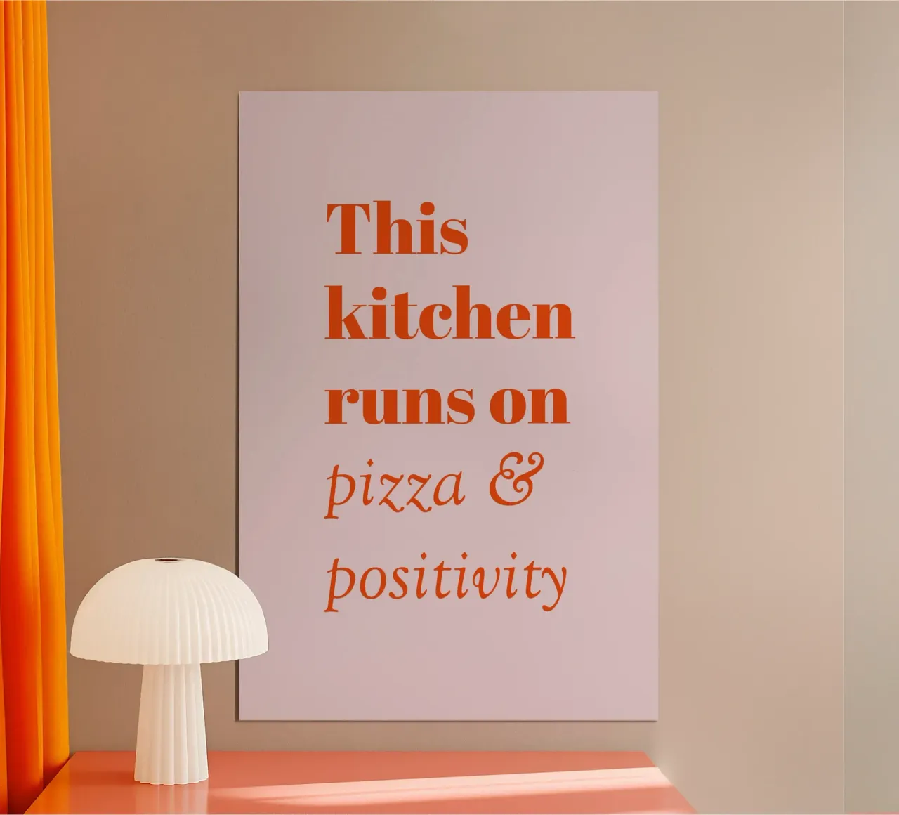 Questa cucina funziona a pizza e positività poster con telaio in plastica da pierosvisuals