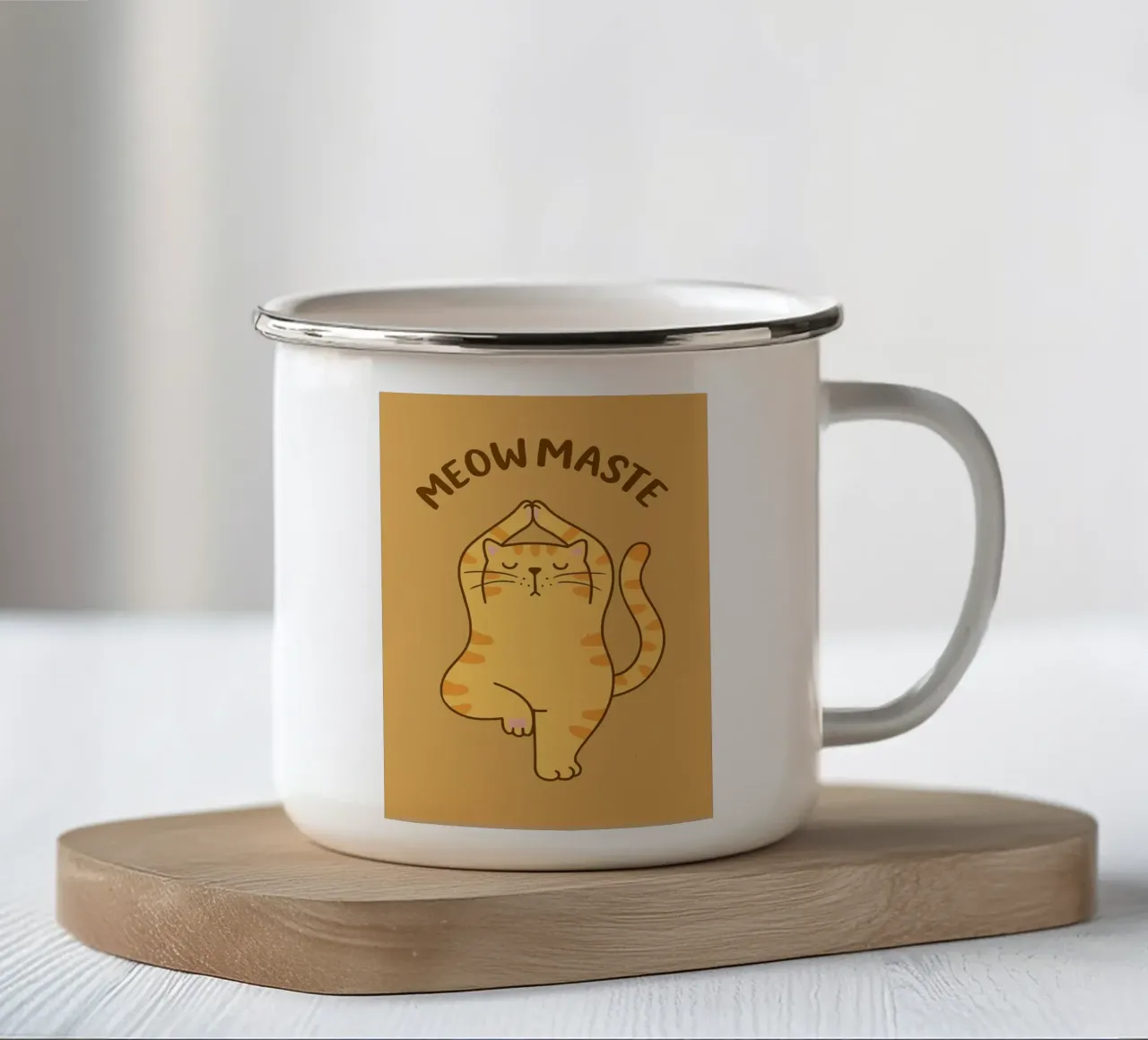 gatto meowmaste tazza in smalto da bojoonxs