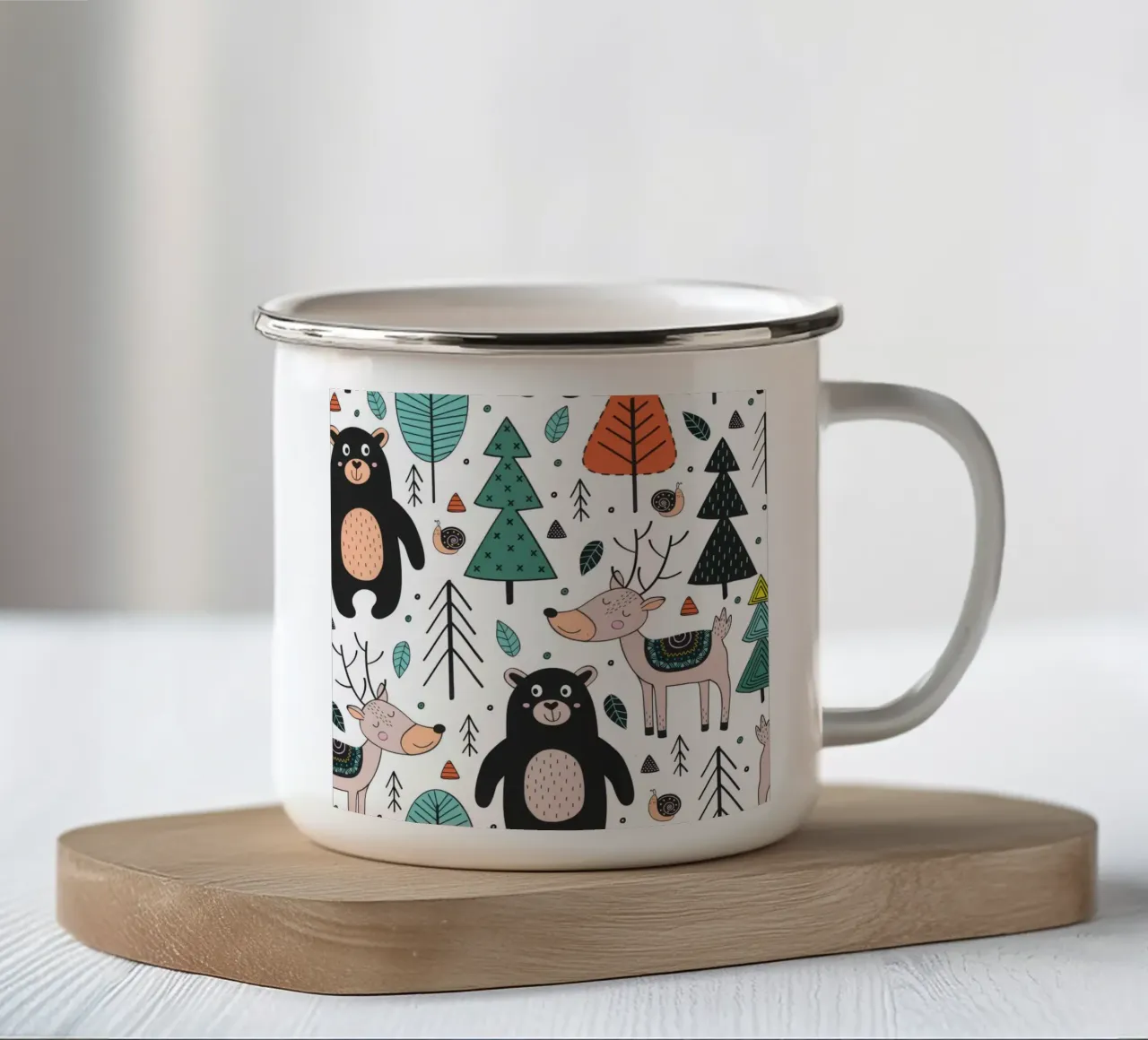 animali nella foresta scandinava tazza in smalto da muench benjamin