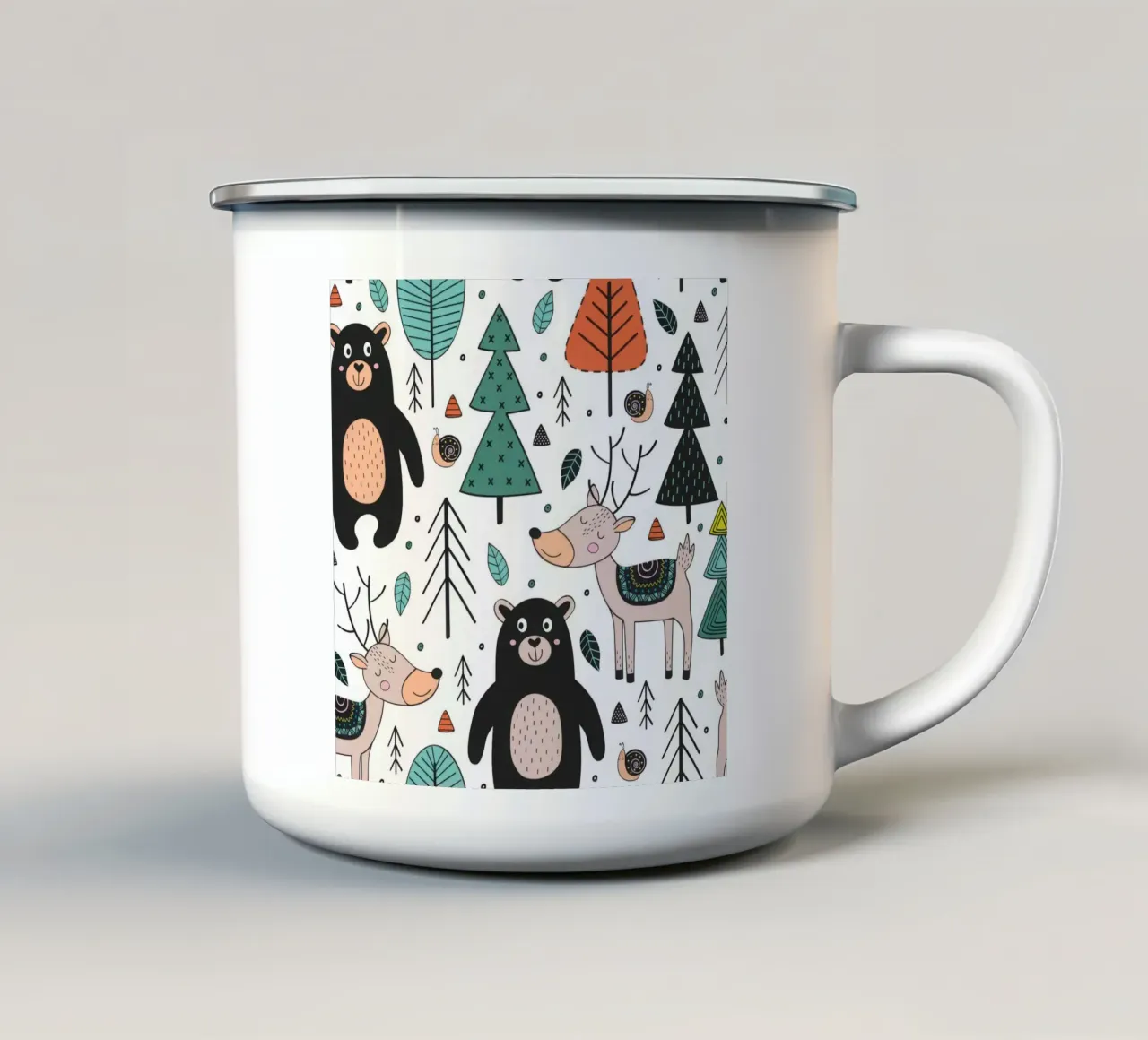 animali nella foresta scandinava tazza in smalto da muench benjamin