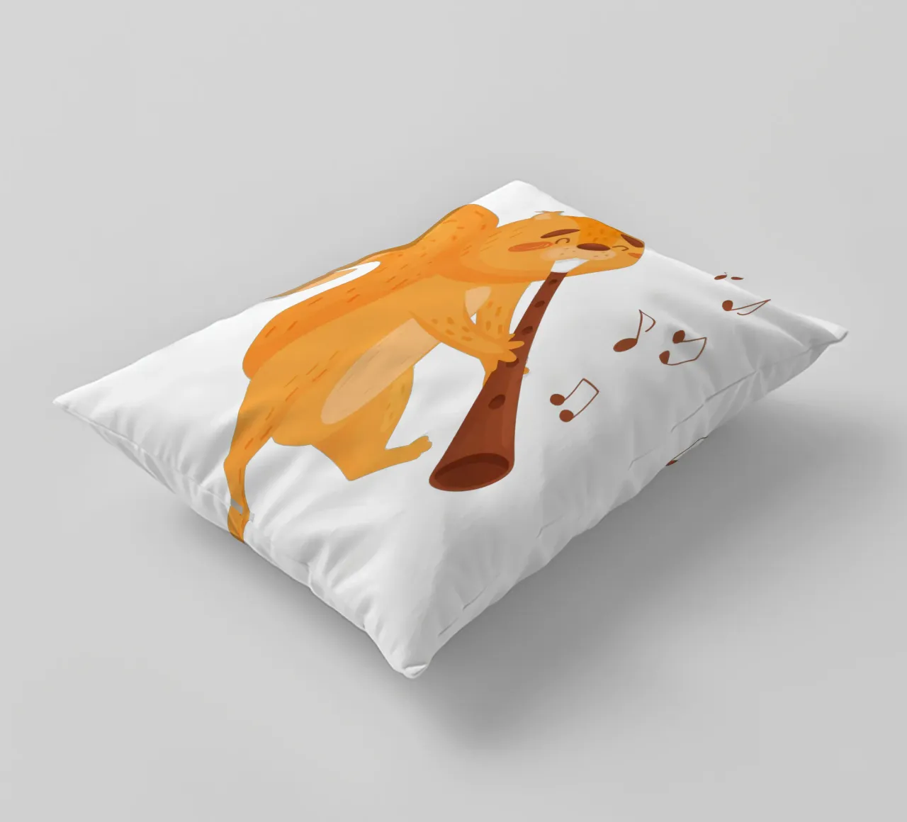 Scoiattolo arancione con flauto cuscino da muench benjamin