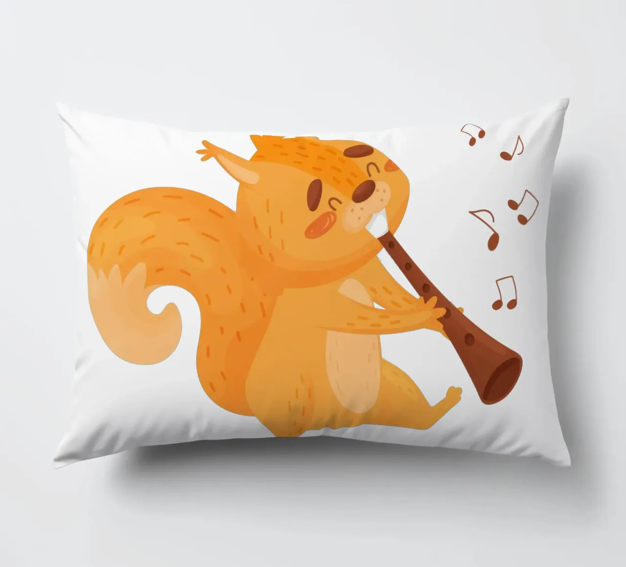 Scoiattolo arancione con flauto cuscino da muench benjamin