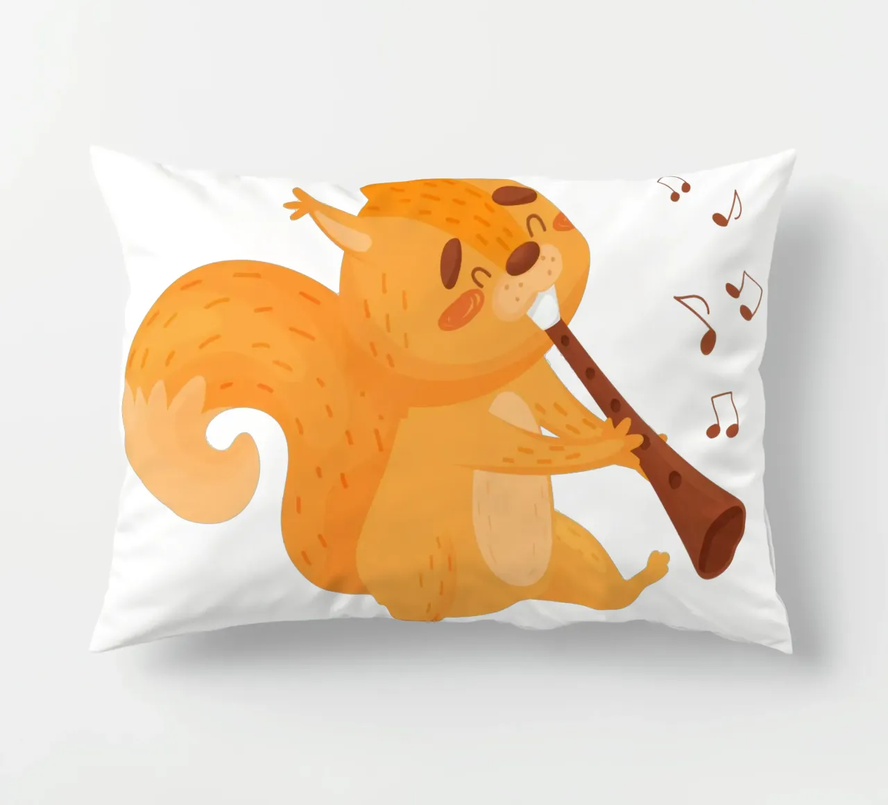 Scoiattolo arancione con flauto cuscino da muench benjamin