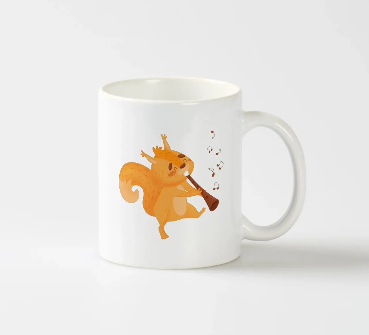 Scoiattolo arancione con flauto tazza in ceramica da muench benjamin