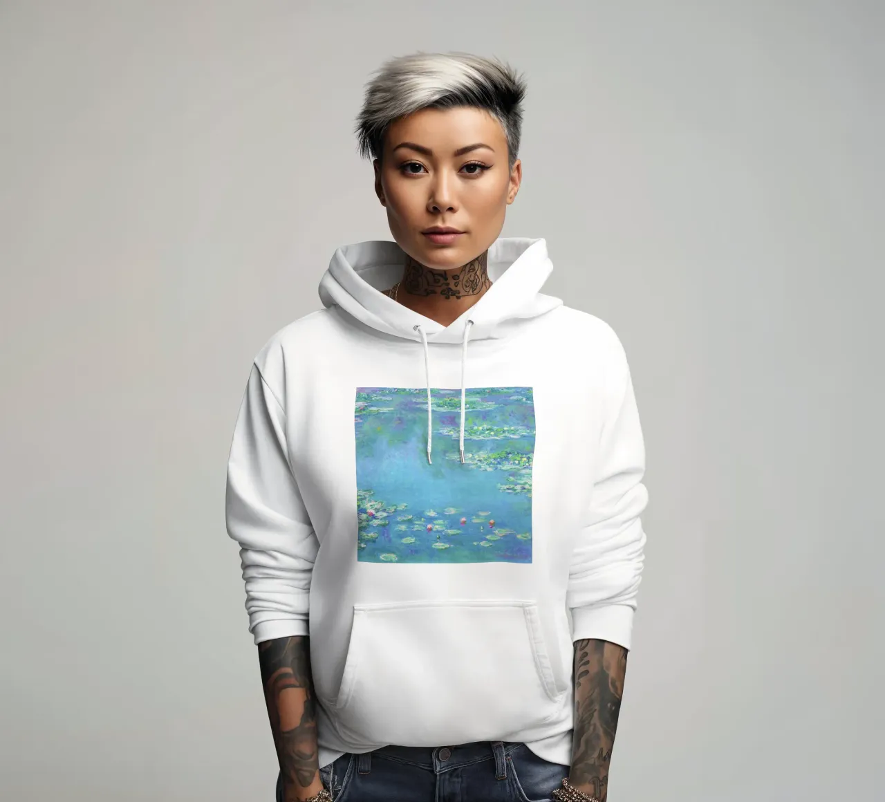 Ninfee di Claude Monet felpa con cappuccio da Classic Art Prints