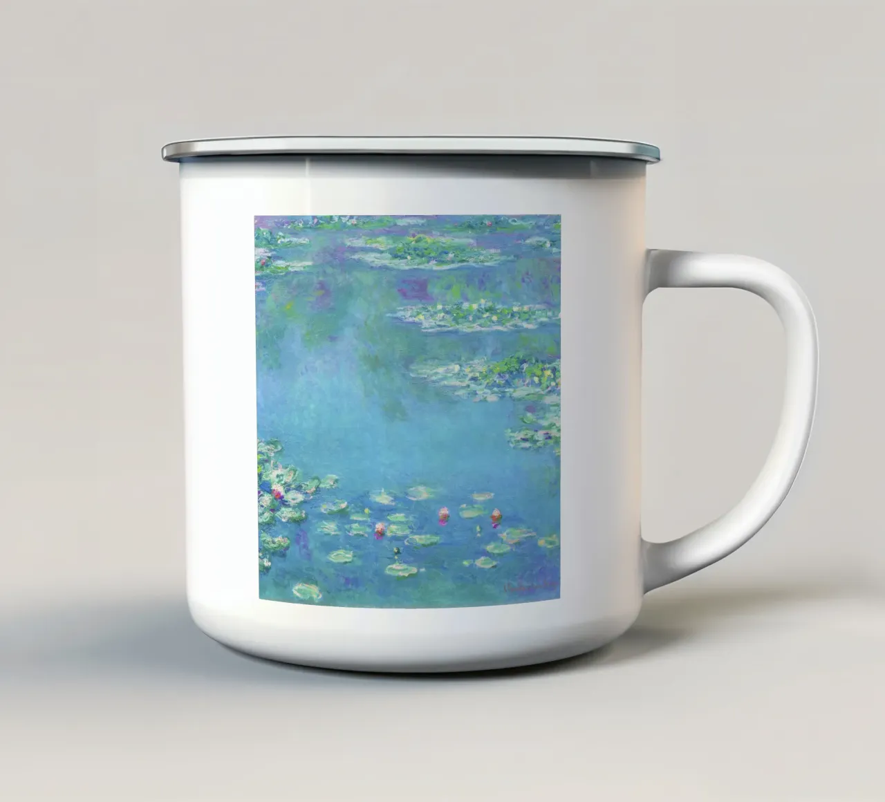 Ninfee di Claude Monet tazza in smalto da Classic Art Prints