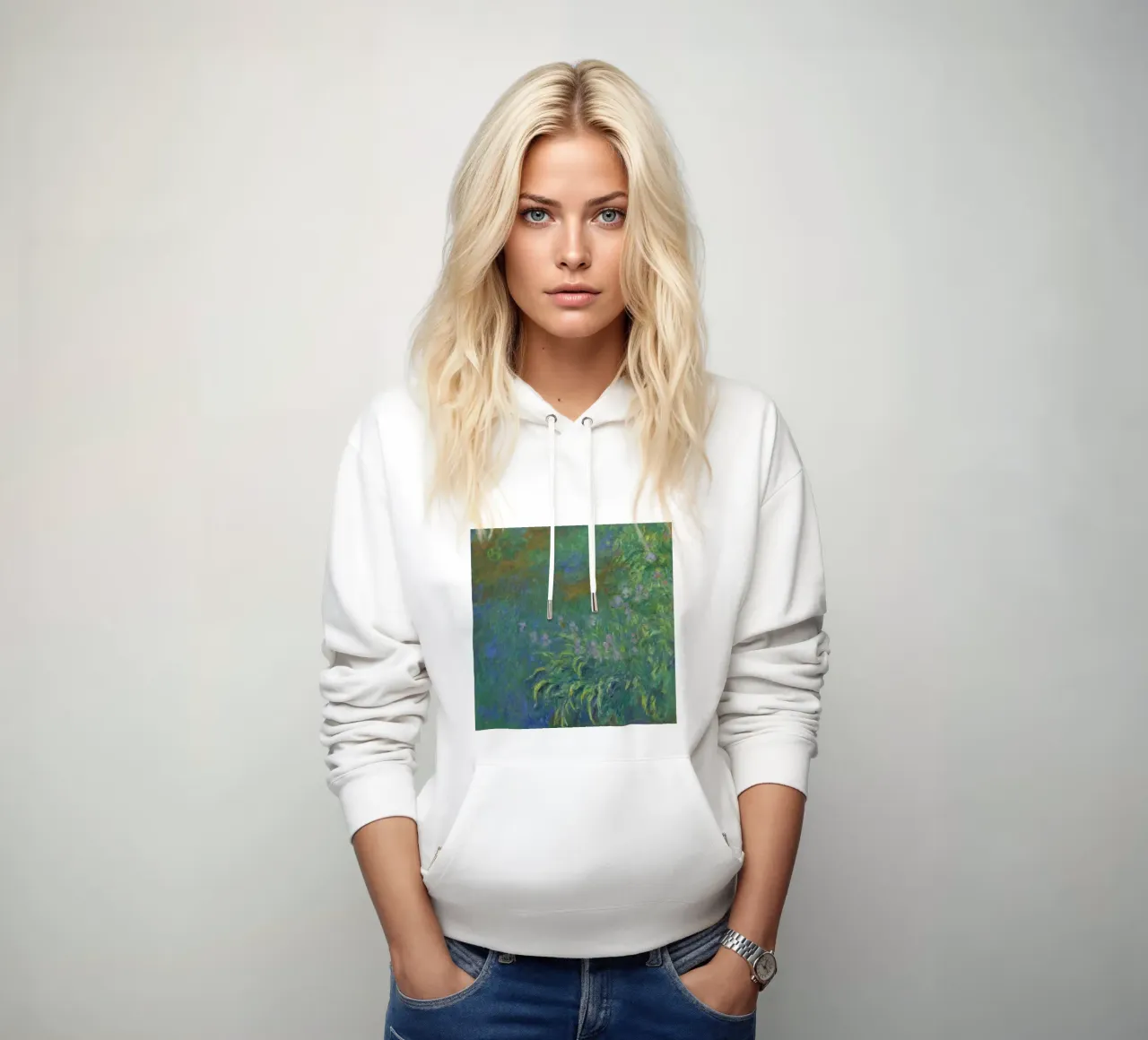 Claude MOnet Ninfee 1 felpa con cappuccio da clay bobby