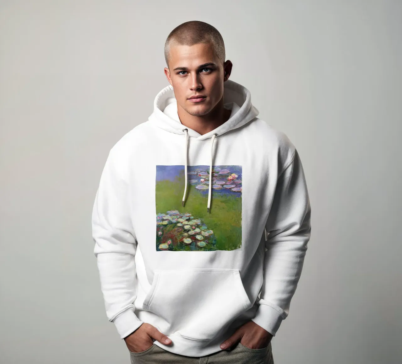 Claude MOnet Ninfee 2 felpa con cappuccio da clay bobby