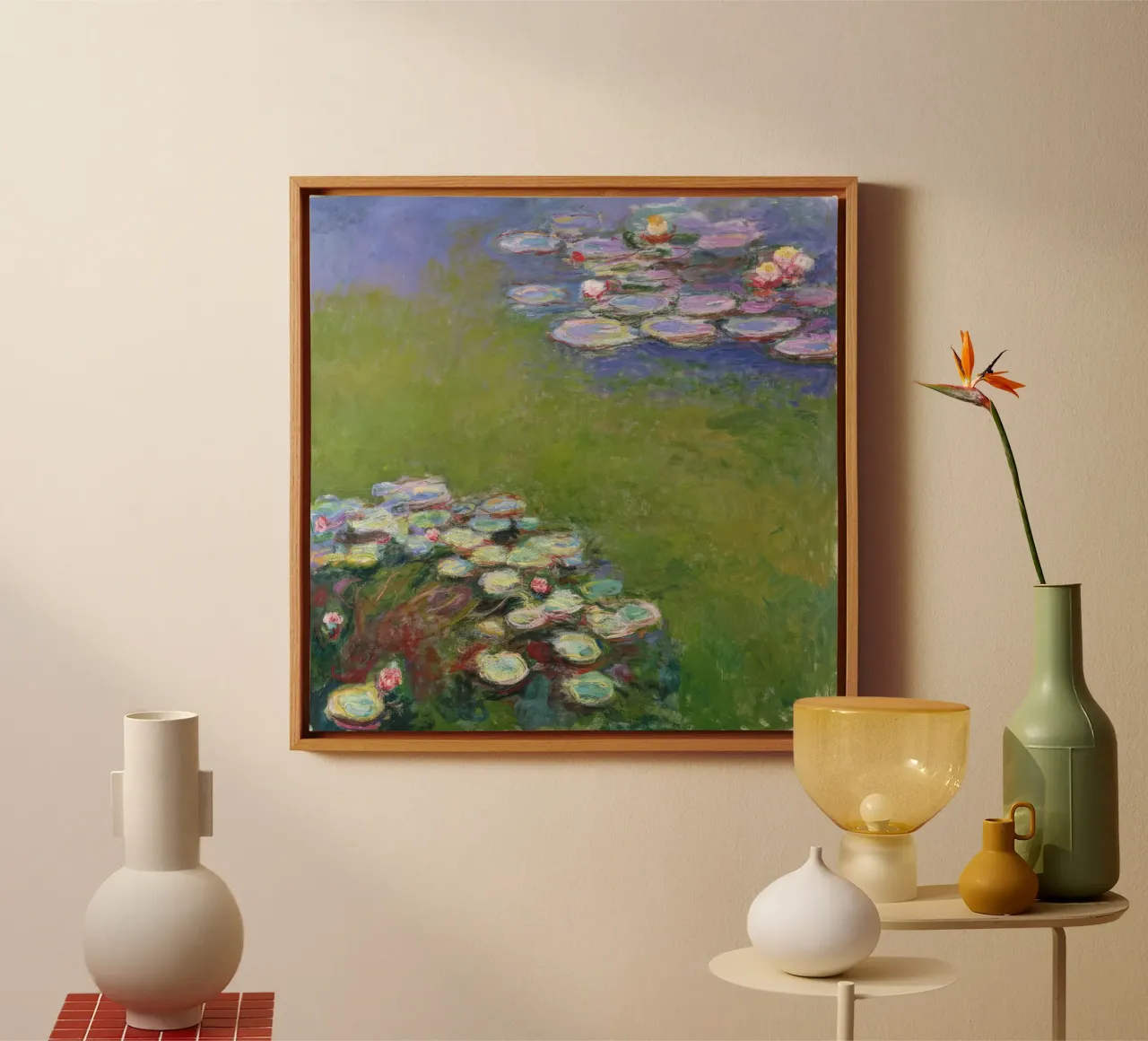Claude MOnet Ninfee 2 tela con Cornice a cassetta da clay bobby