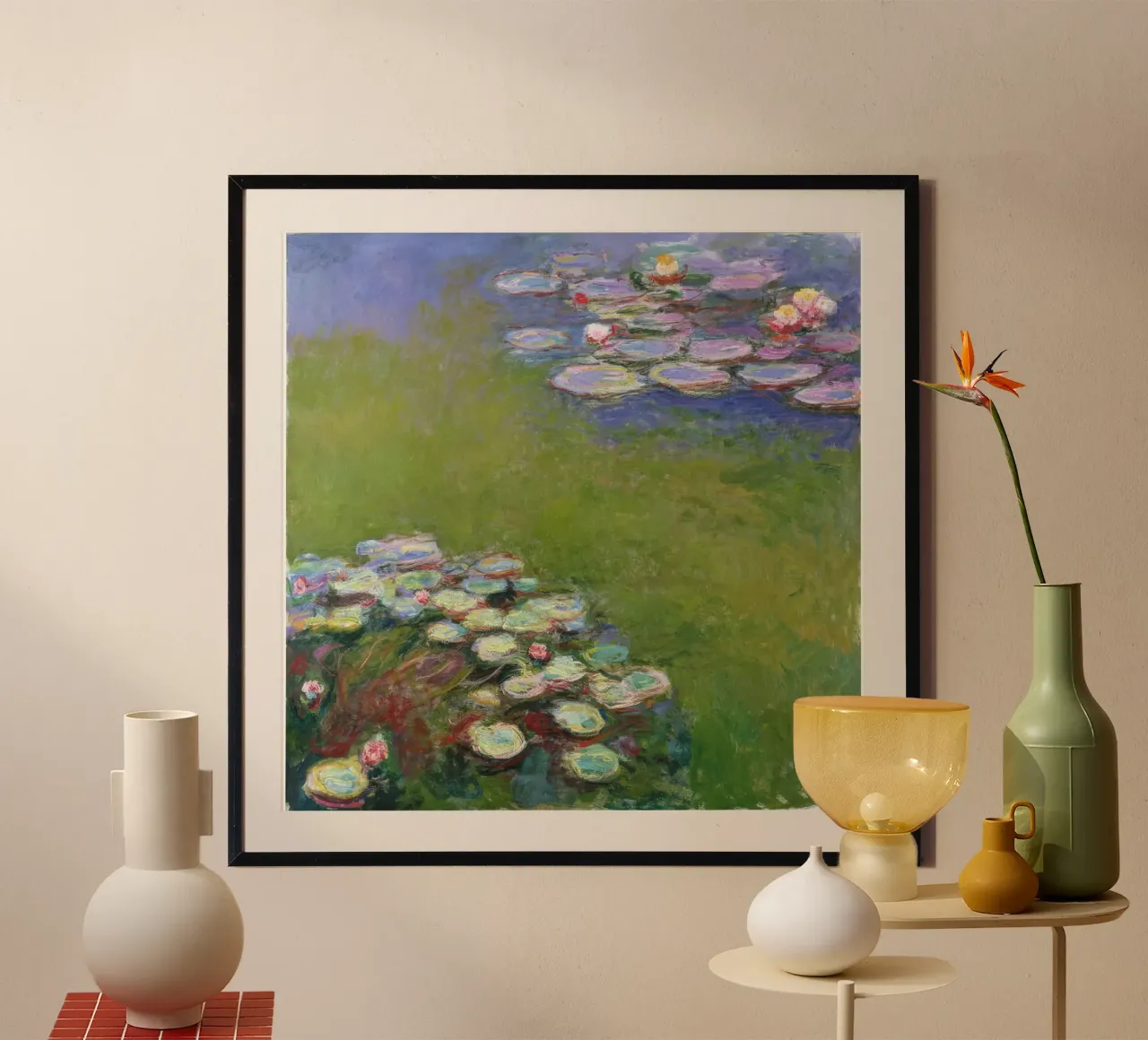Claude MOnet Ninfee 2 poster con telaio in alluminio da clay bobby