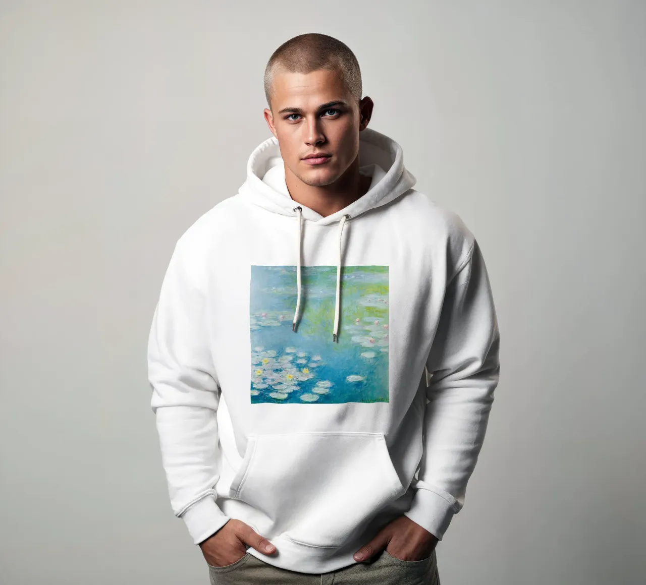 Claude MOnet Ninfee 3 felpa con cappuccio da clay bobby