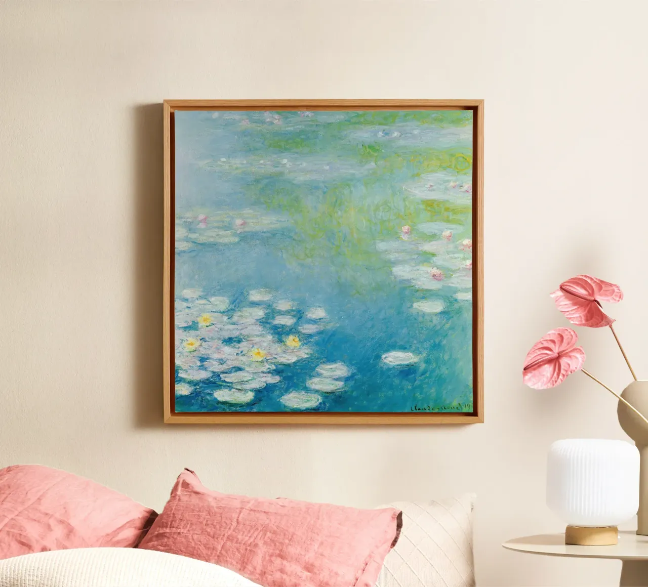 Claude MOnet Ninfee 3 tela con Cornice a cassetta da clay bobby