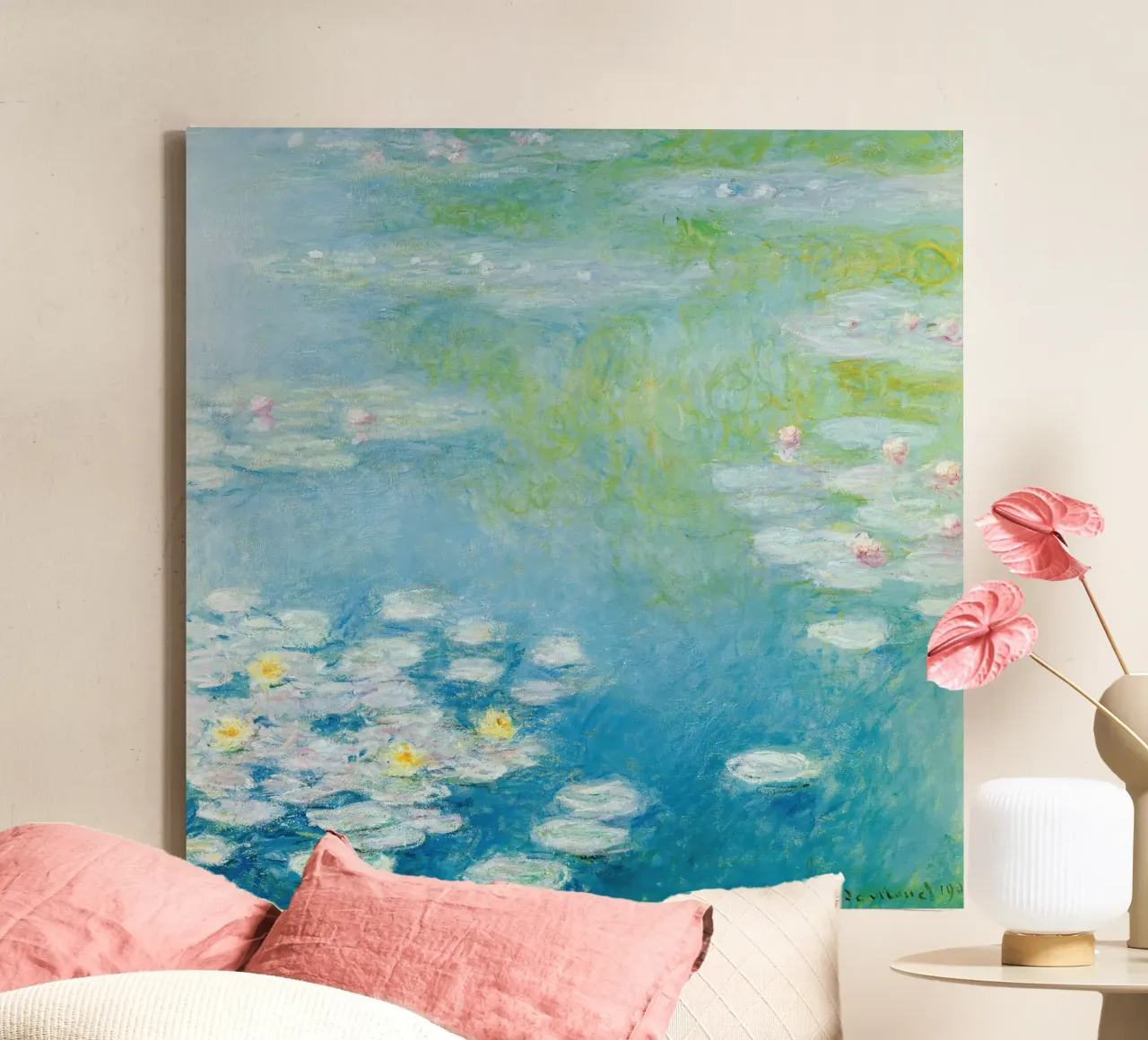 Claude MOnet Ninfee 3 tela con Cornice a cassetta da clay bobby