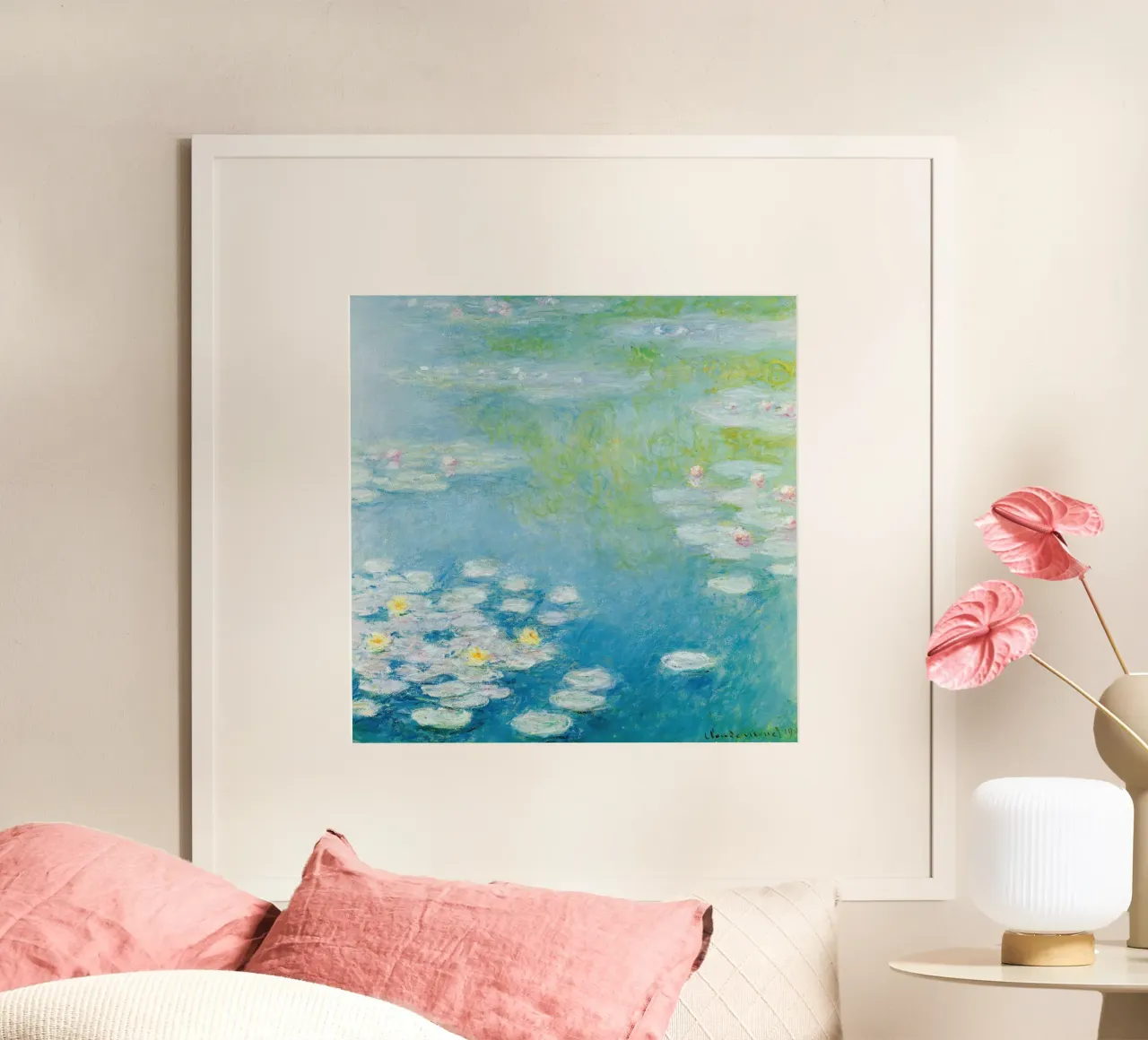 Claude MOnet Ninfee 3 poster con telaio in alluminio da clay bobby