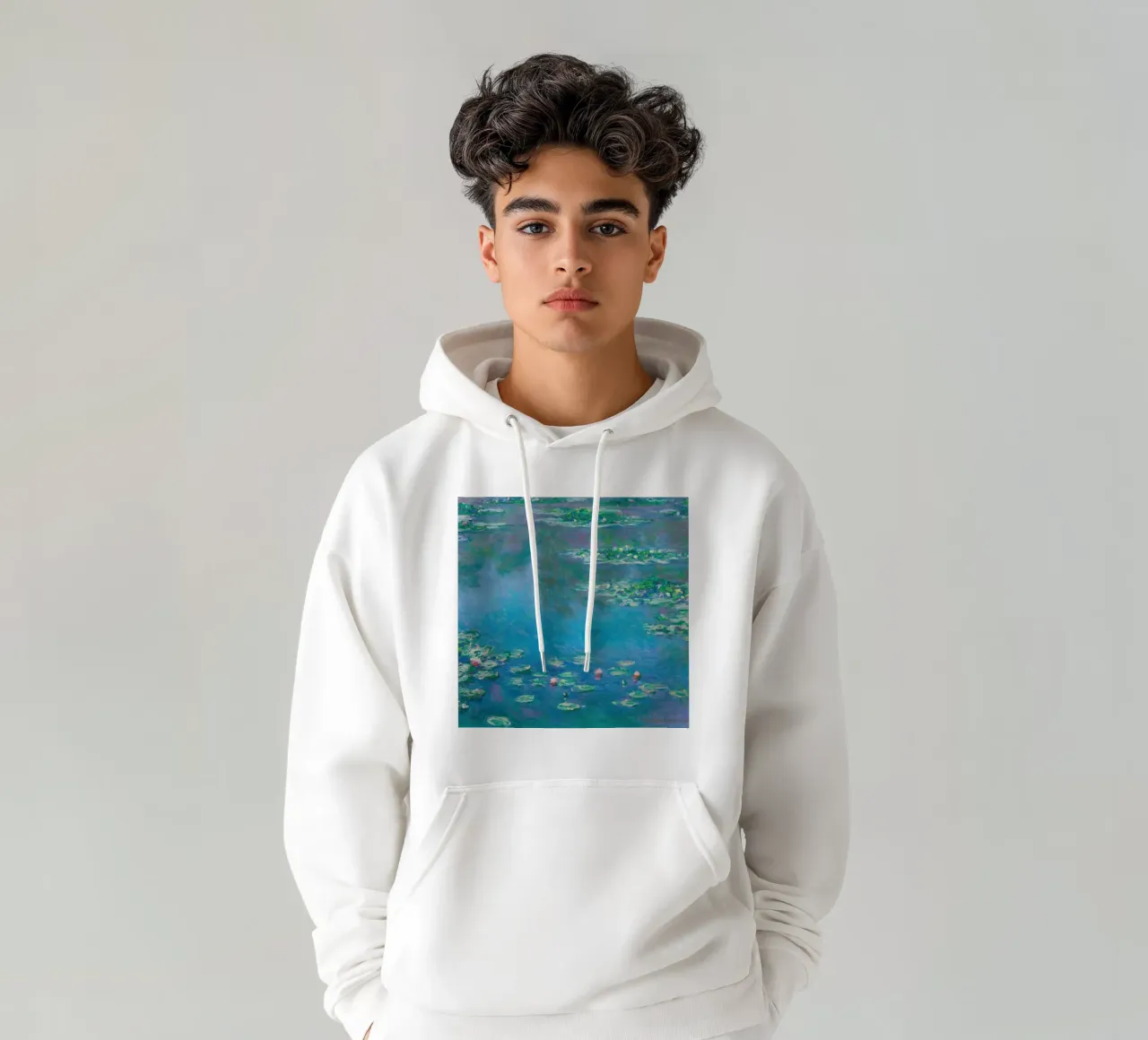Claude MOnet Ninfee 4 felpa con cappuccio da clay bobby