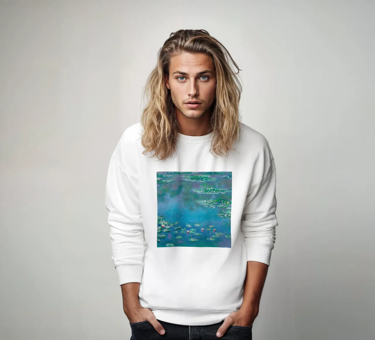 Claude MOnet Ninfee 4 felpa da clay bobby